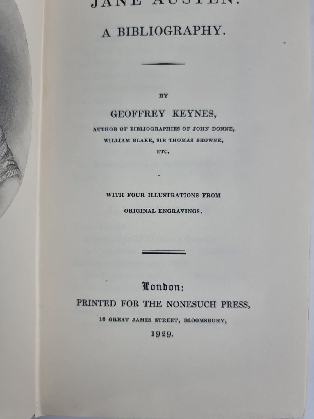1929 Jane Austen A Bibliography Geoffrey Keynes Limited Edition
