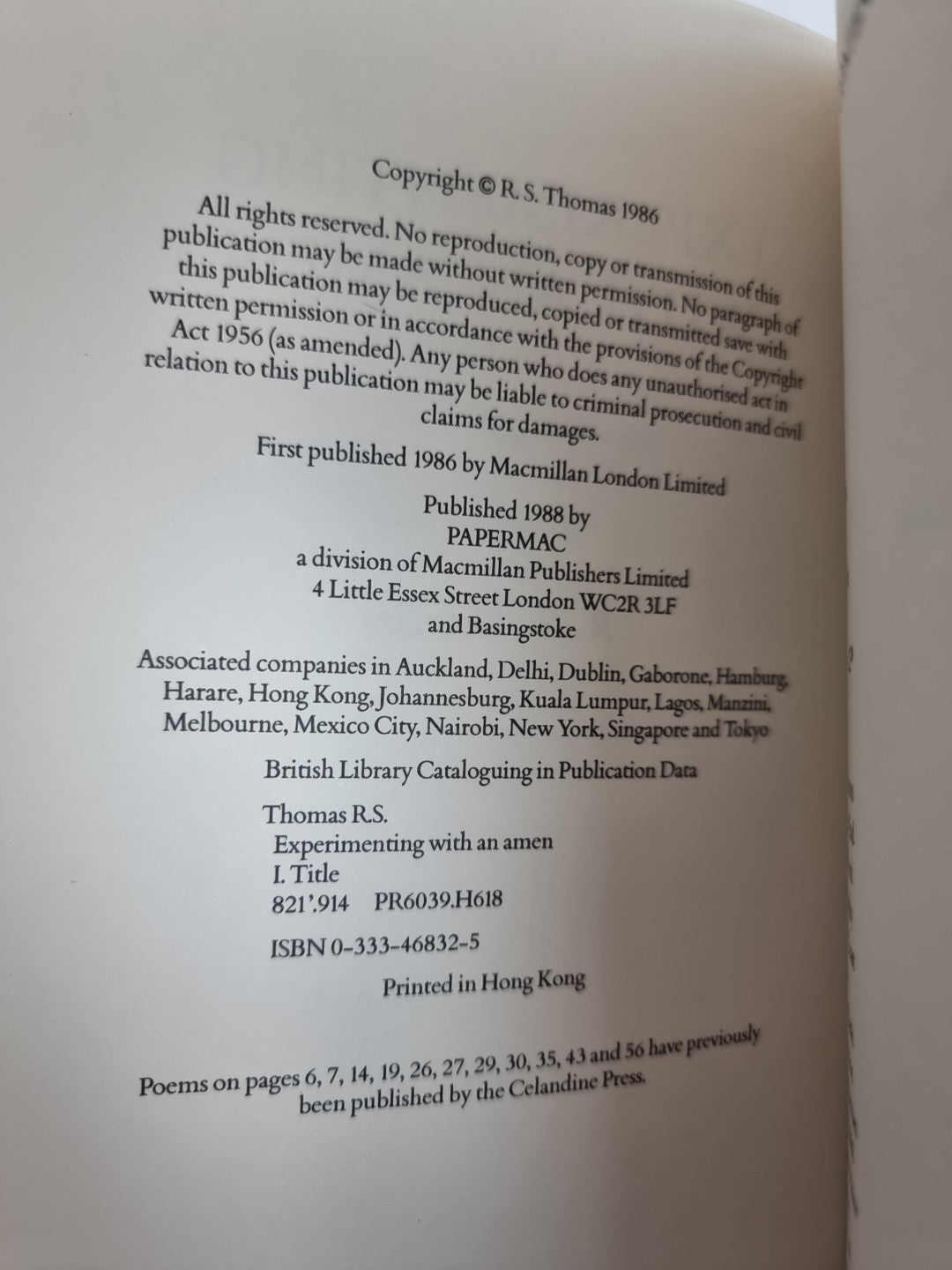 Experimenting with an Amen 1st edition