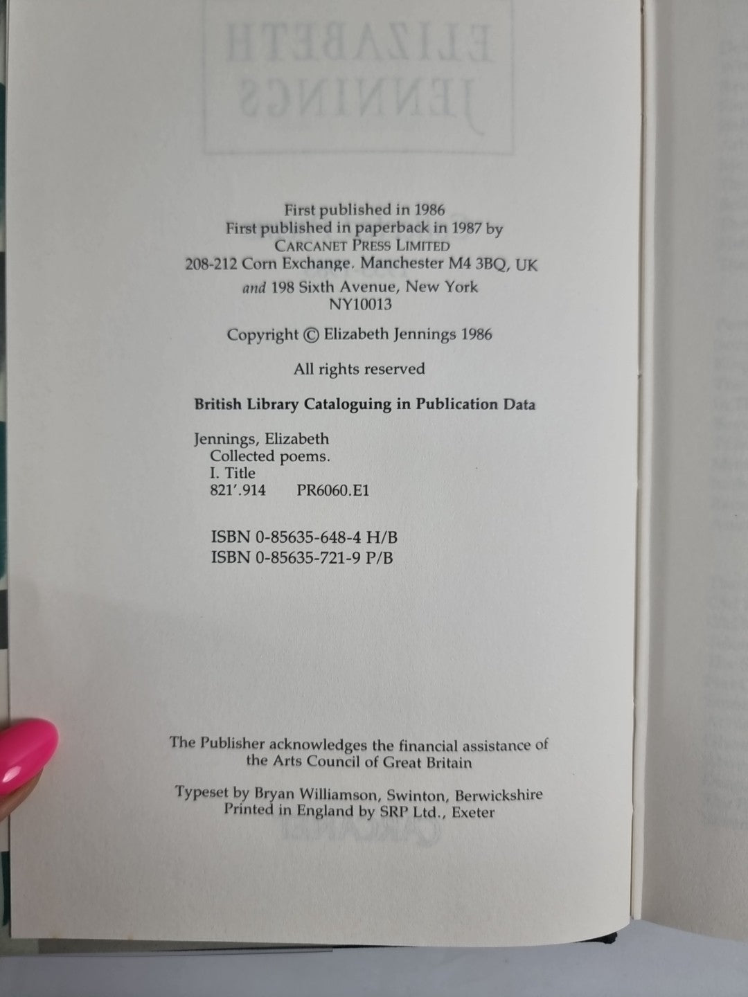 Collected Poems by Elizabeth Jennings (Hardcover, 1995) 1st edition Signed New