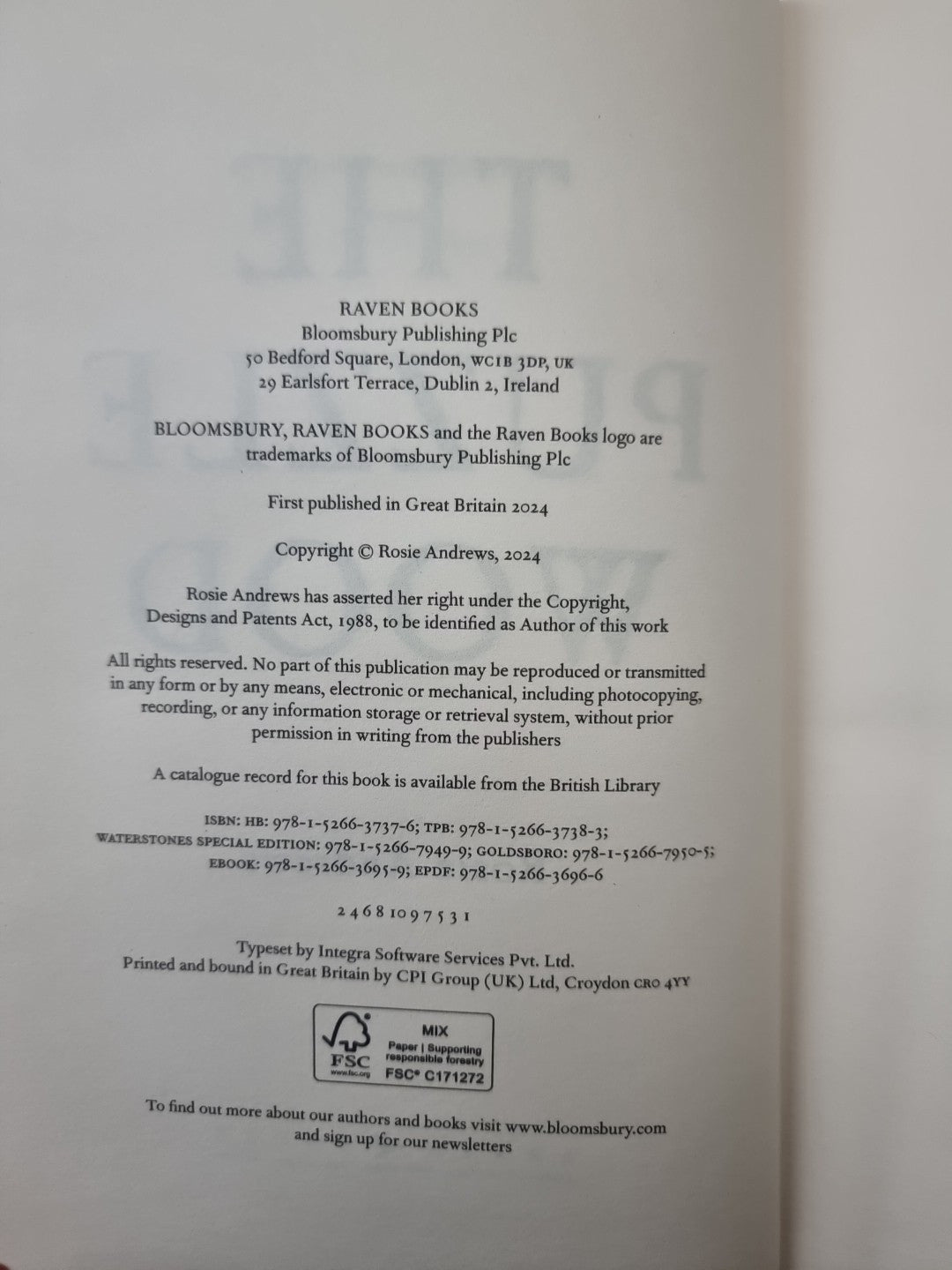 The Puzzle Wood By Rosie Andrews (Hardback, 2024) Signed 1st Edition