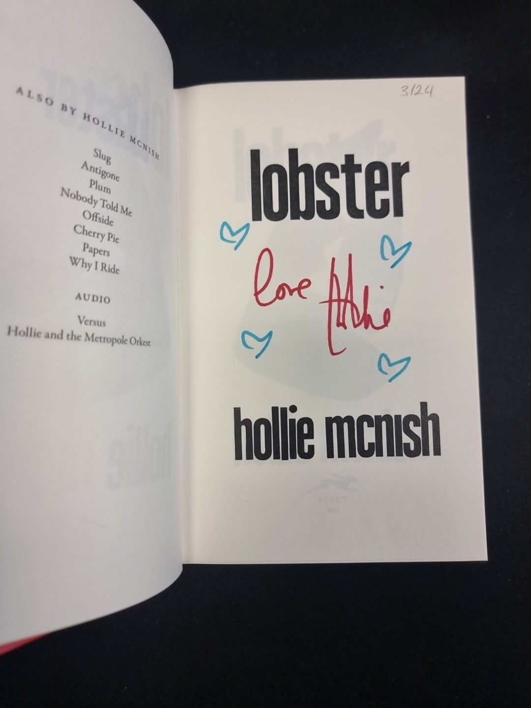 Lobster Hollie McNish - SIGNED BY AUTHOR