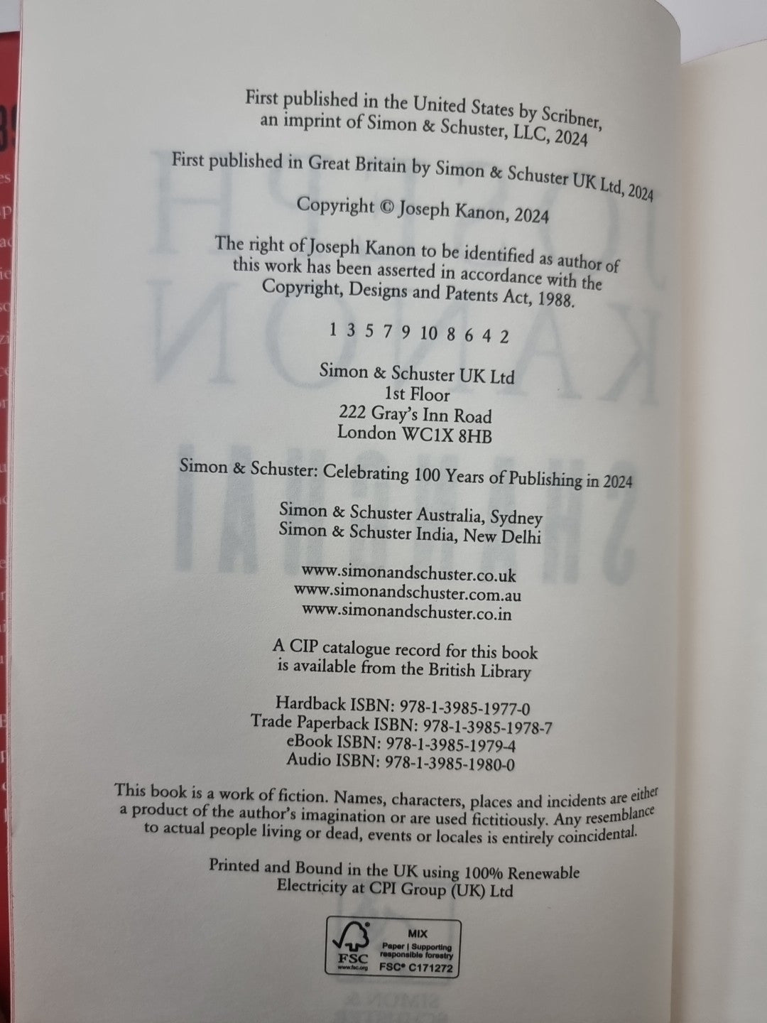 Shanghai: A gripping new wartime thri. Kanon, Joseph 1st Edition Signed