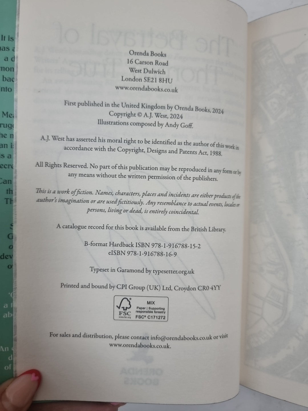 The Betrayal of Thomas True by AJ West- SIGNED FIRST EDITION