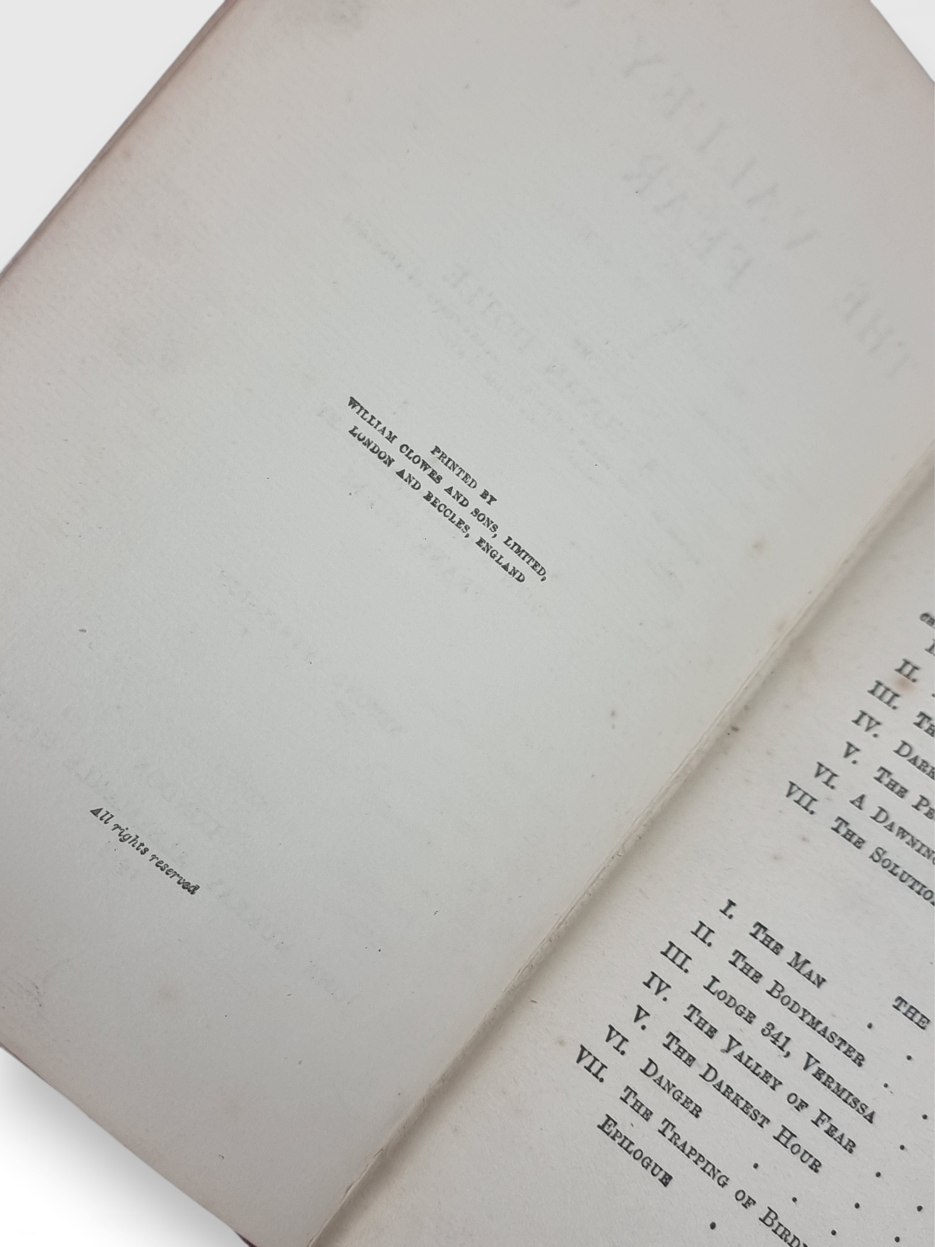 The Valley of Fear, A. Conan Doyle — 1st Edition, 2nd Impression