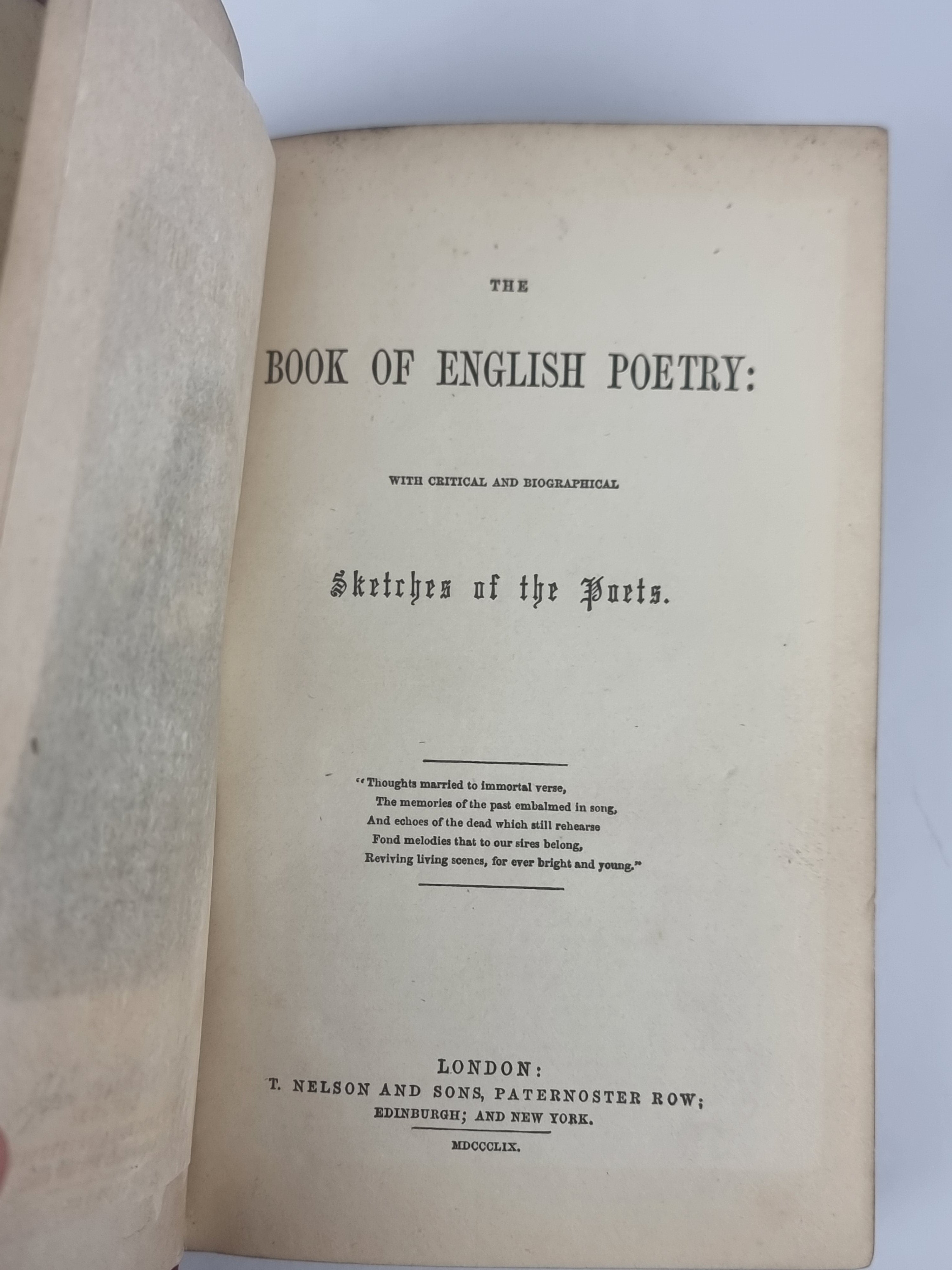 The Book of English Poetry: with critical and biographical Sketches of the Poets