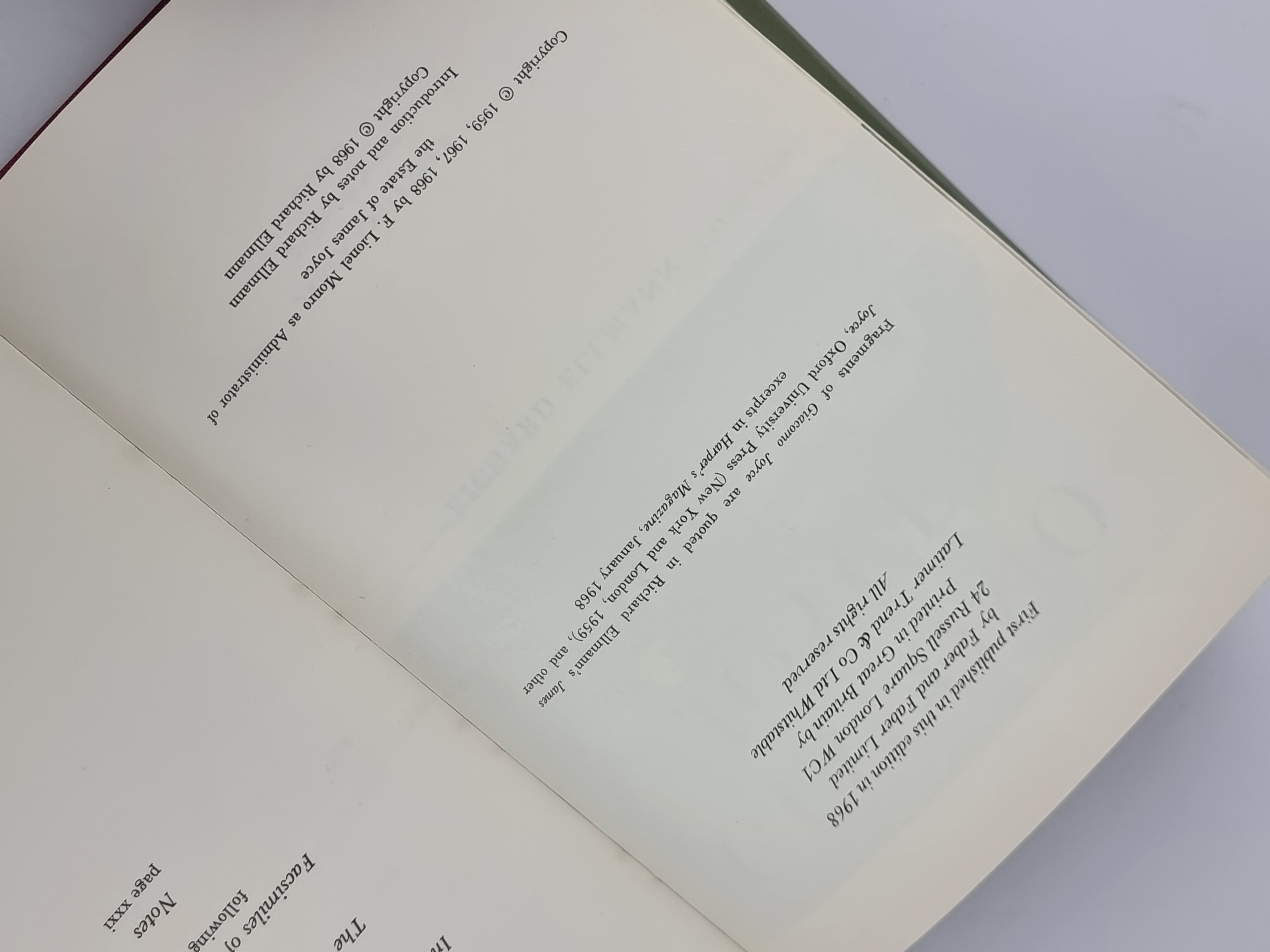Giacomo Joyce, James Joyce — 1st UK Edition