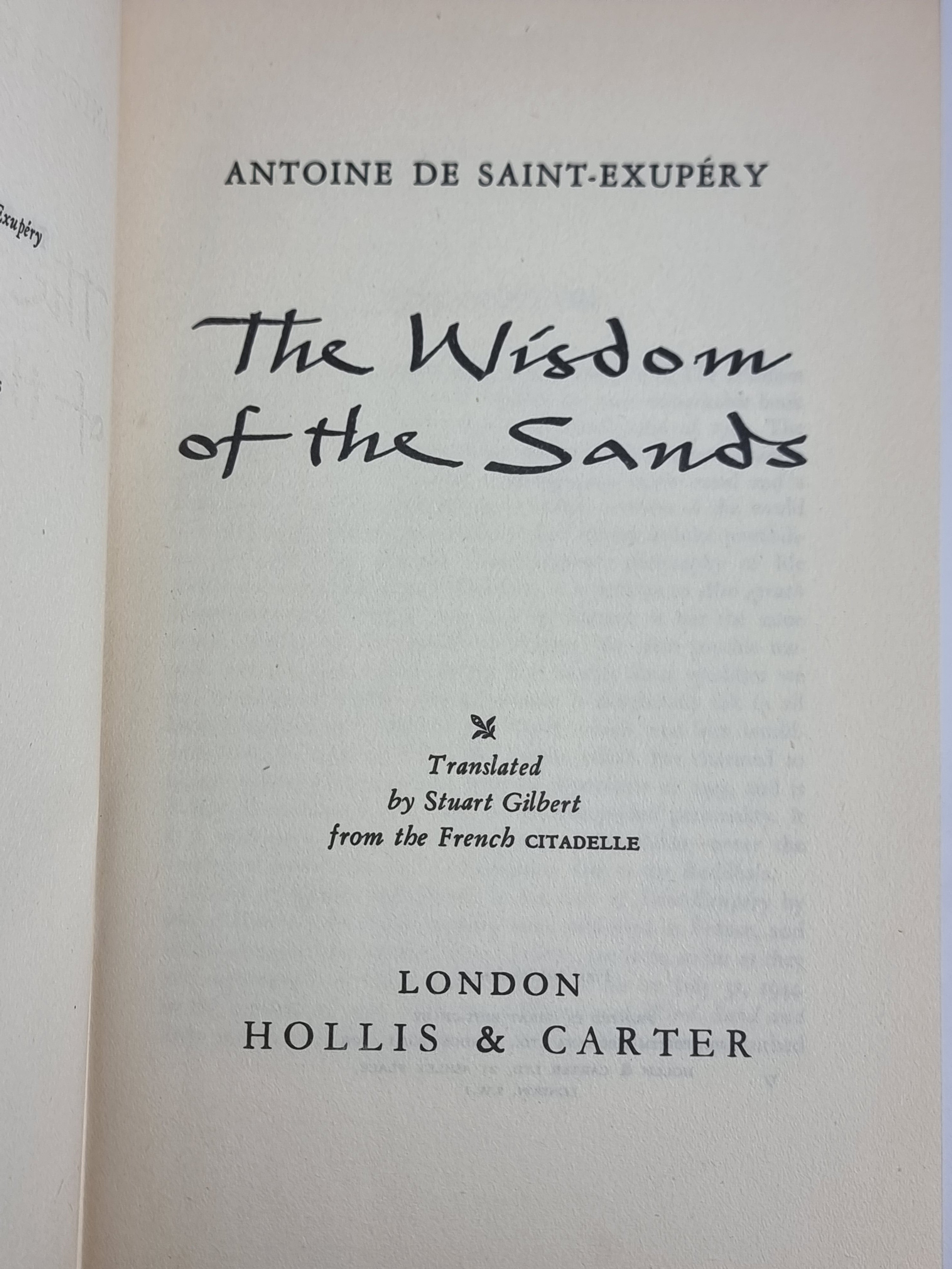 The Wisdom of the Sands, Antoine de Saint Exupéry — 1st English Edition