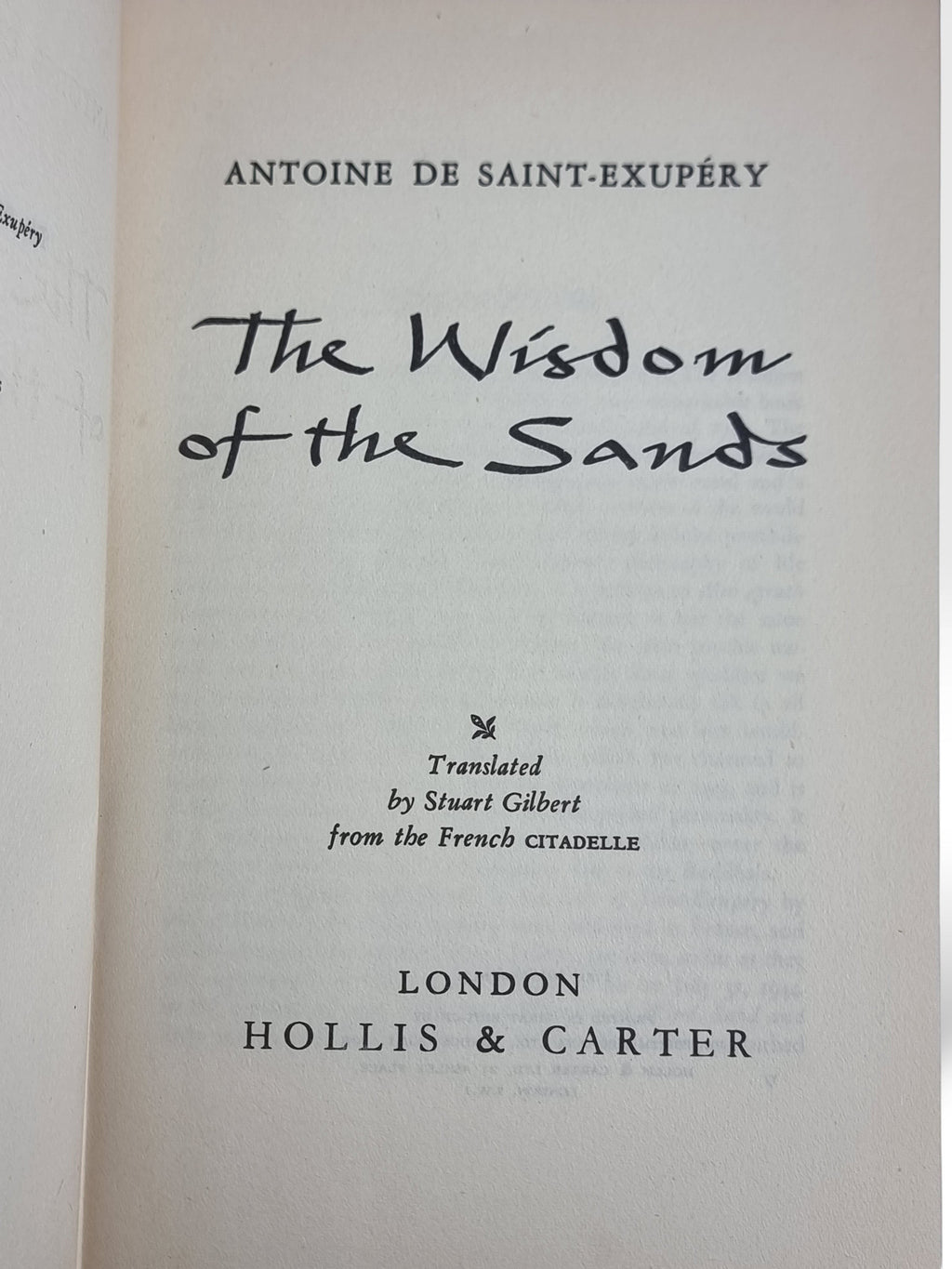 The Wisdom of the Sands, Antoine de Saint Exupéry — 1st English Edition