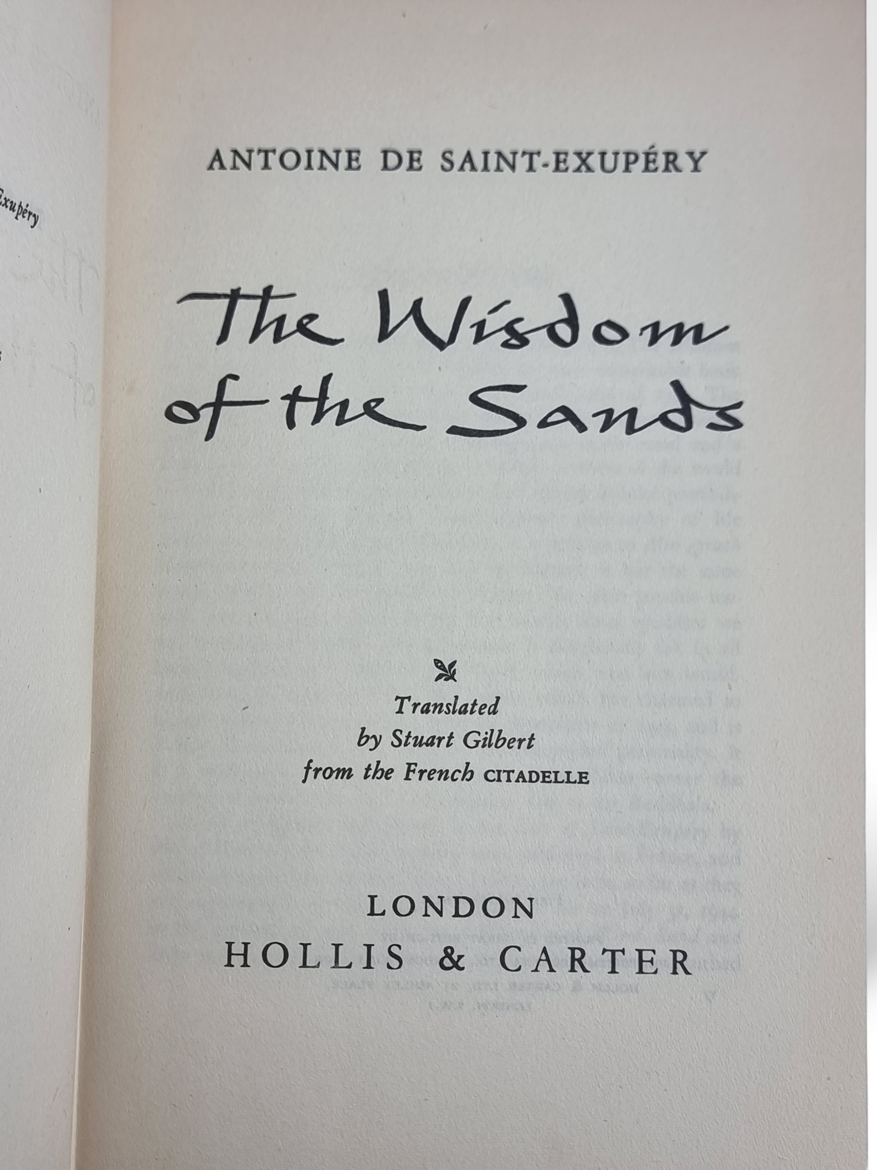 The Wisdom of the Sands, Antoine de Saint Exupéry — 1st English Edition