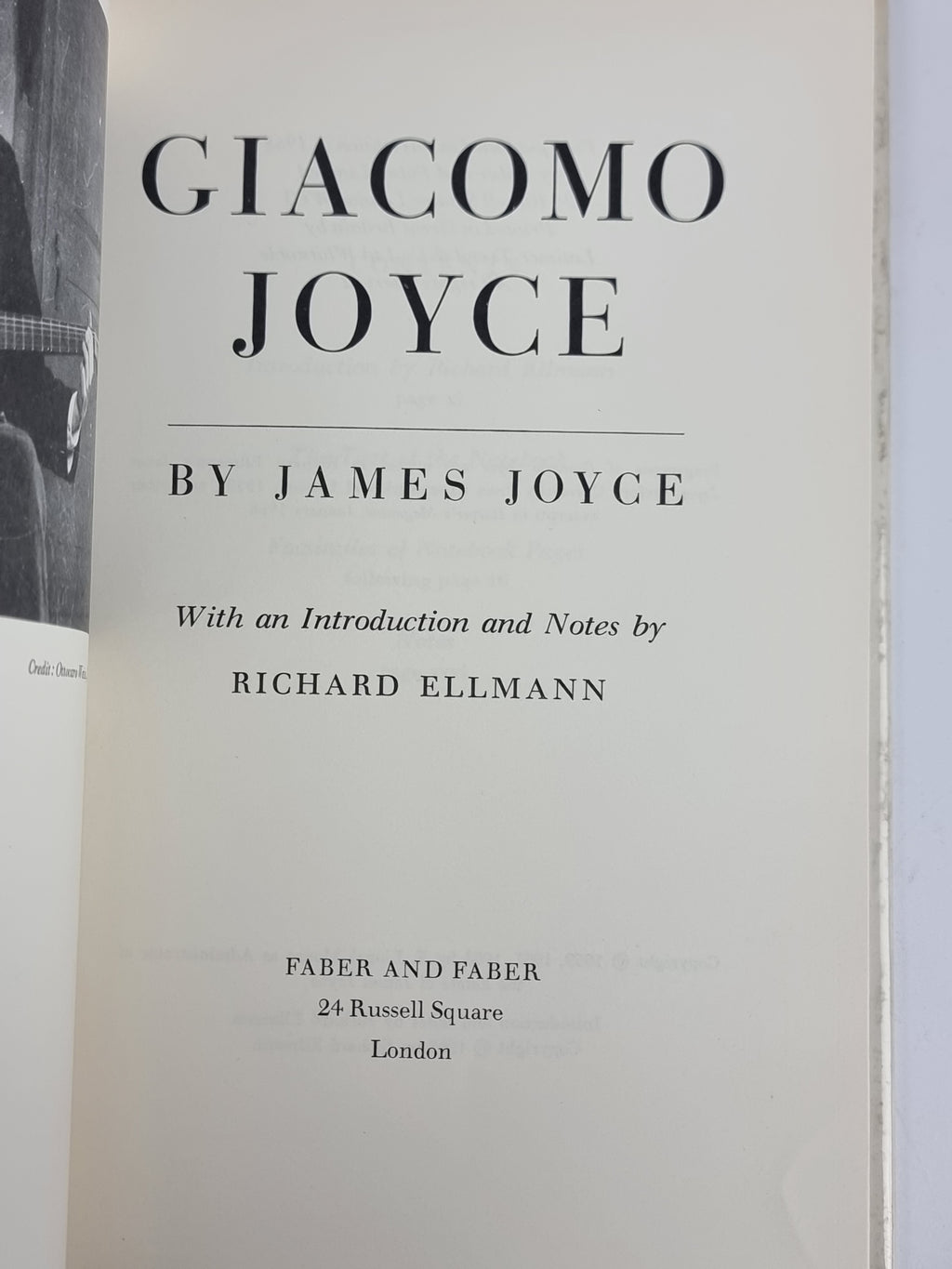Giacomo Joyce, James Joyce — 1st UK Edition