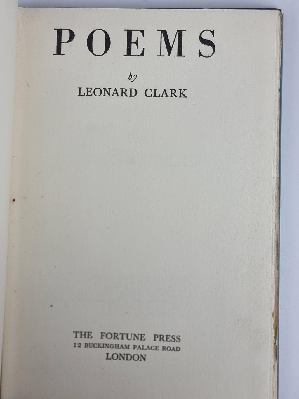 Poems, Leonard Clark — 1st Edition