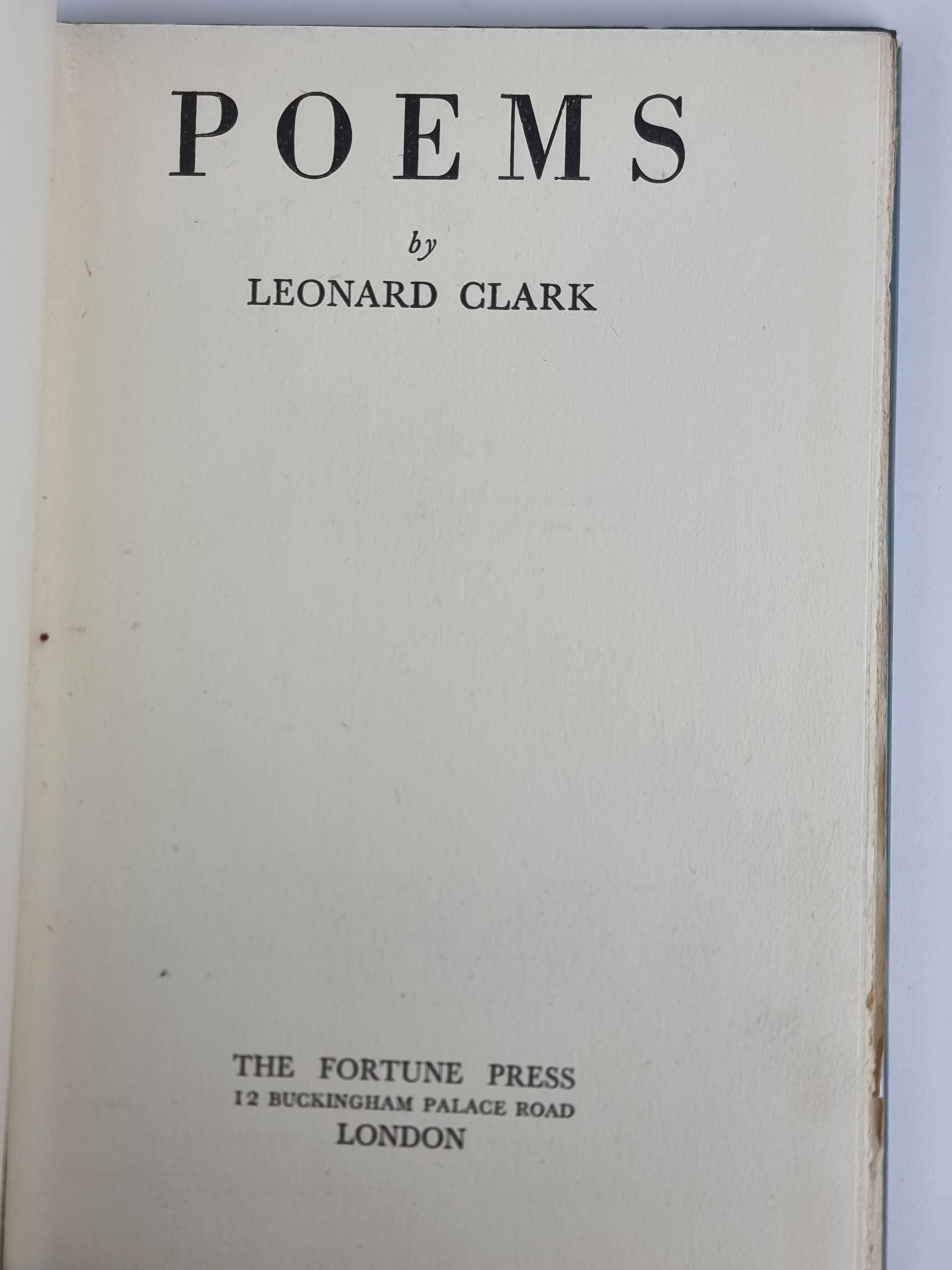 Poems, Leonard Clark — 1st Edition