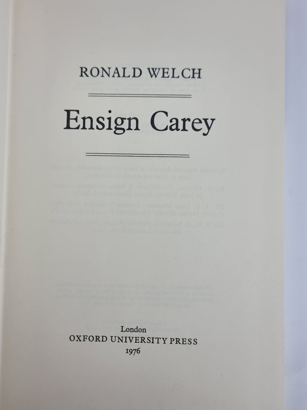 Ensign Carey, Ronald Welch — 1st Edition