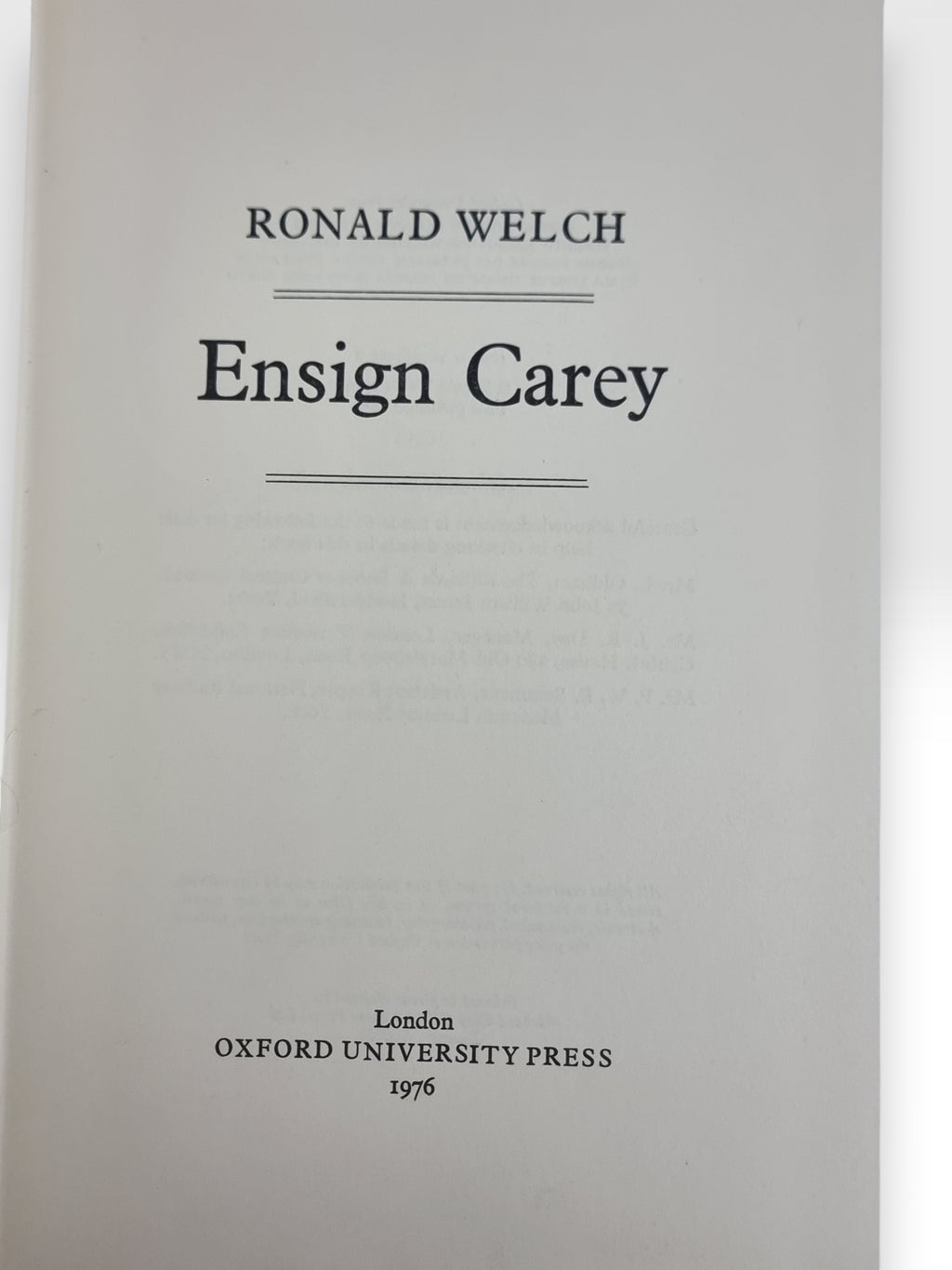 Ensign Carey, Ronald Welch — 1st Edition