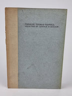 Poems by Thomas Parnell; Selected by Lennox Robinson, Thomas Parnell — 1st Ed