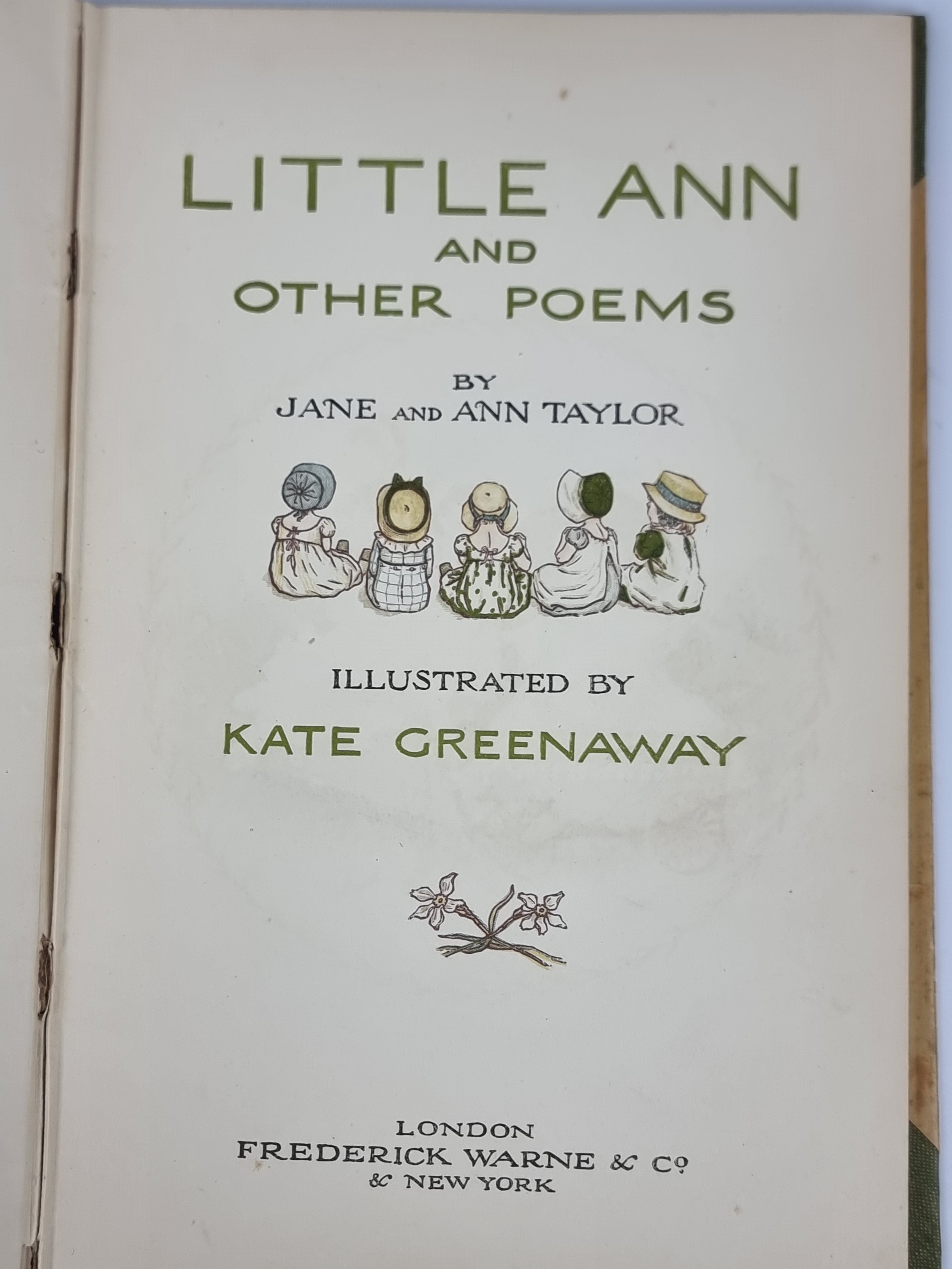 Little Ann and Other Poems, Jane & Ann Taylor — 1st Edition Thus