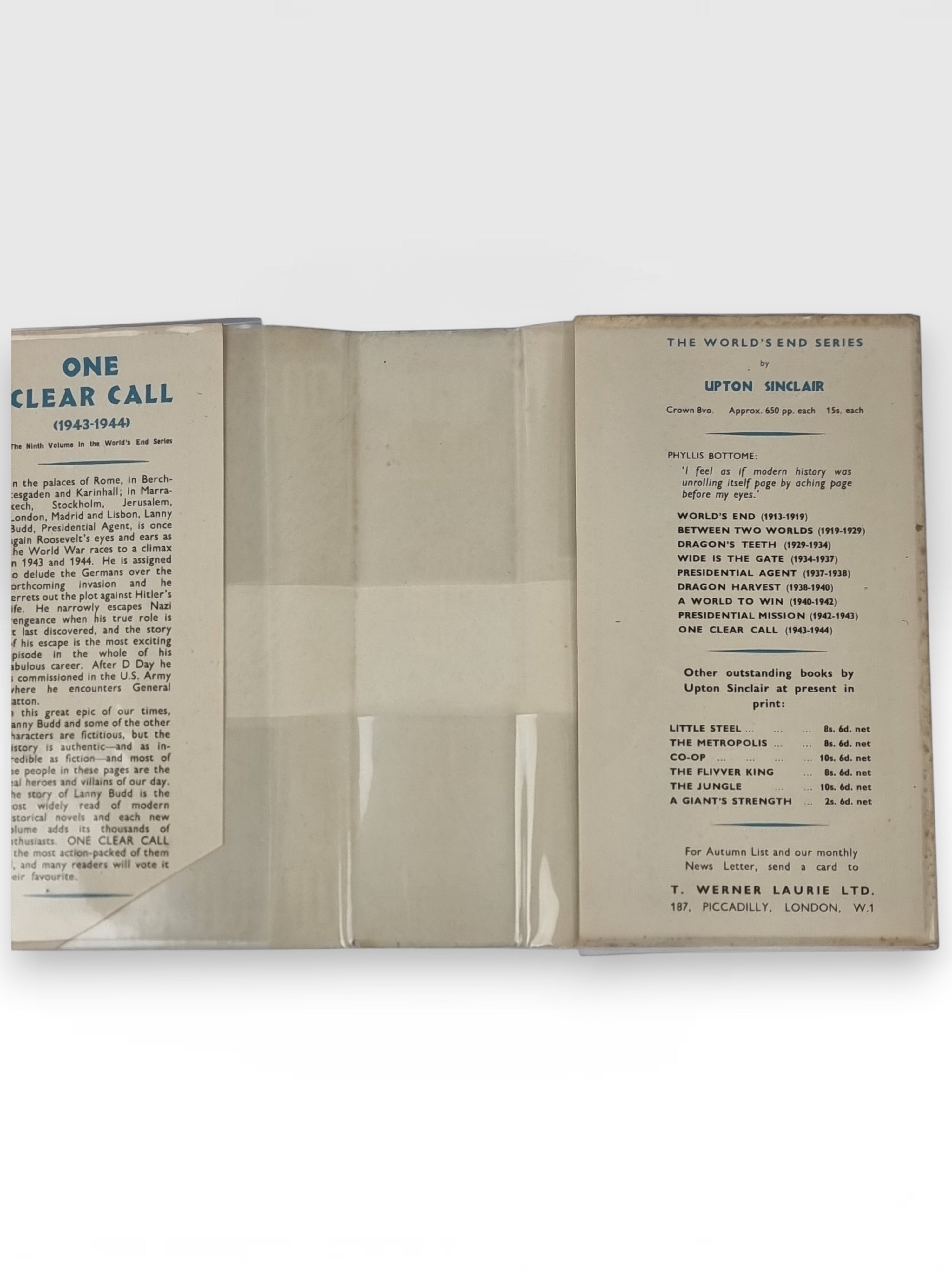 One Clear Call, Upton Sinclair — 1st Edition