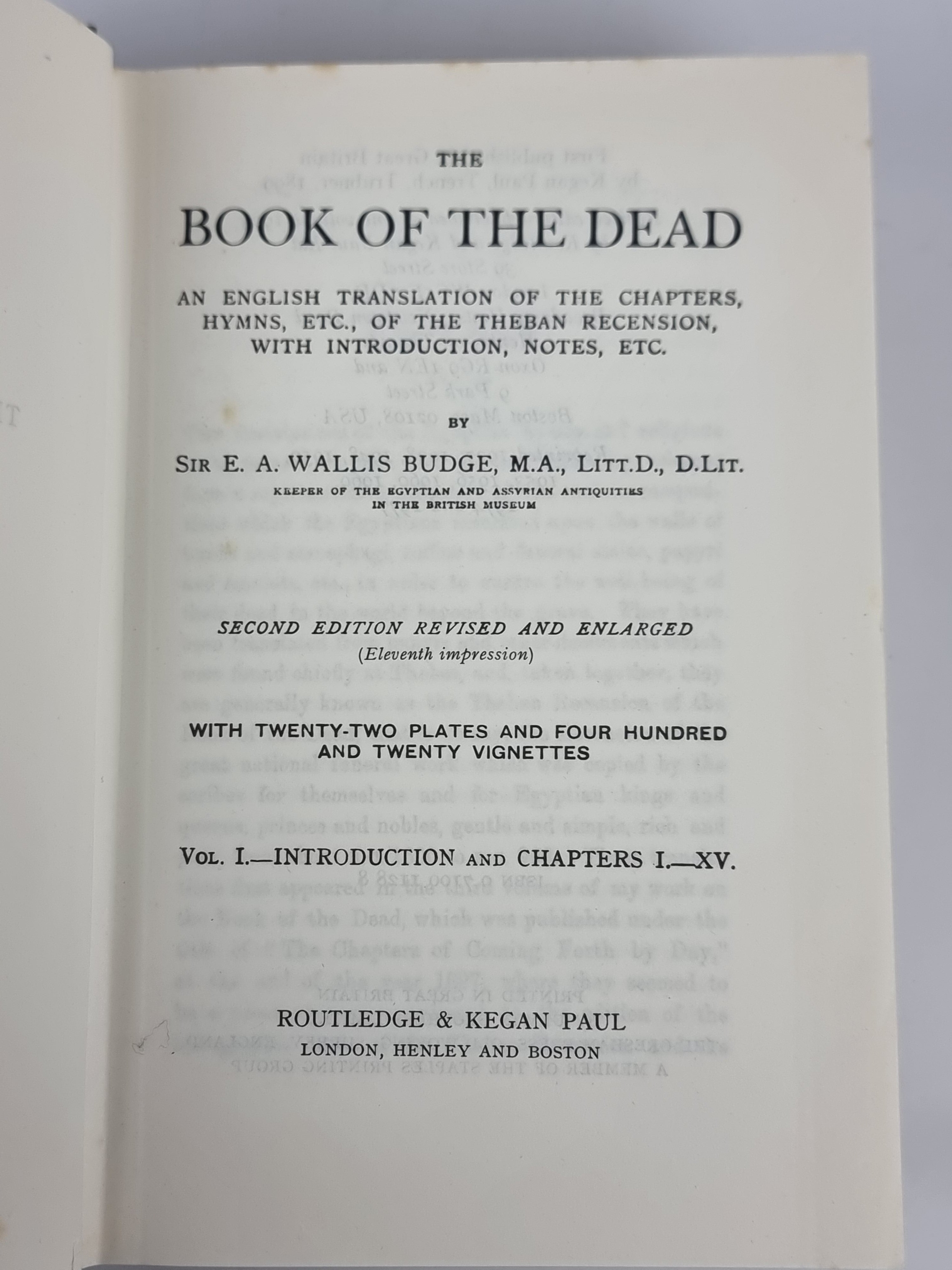 The Book of the Dead, Sir E. A. Wallis Budge — Second Edition Revised and Enlarged