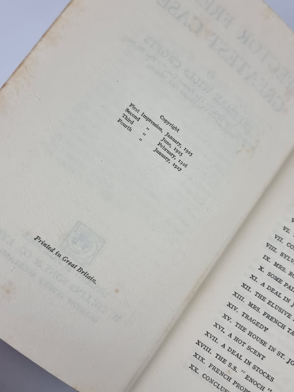 Inspector French's Greatest Case, Freeman Wills Crofts — 1st Edition, 4th Impression