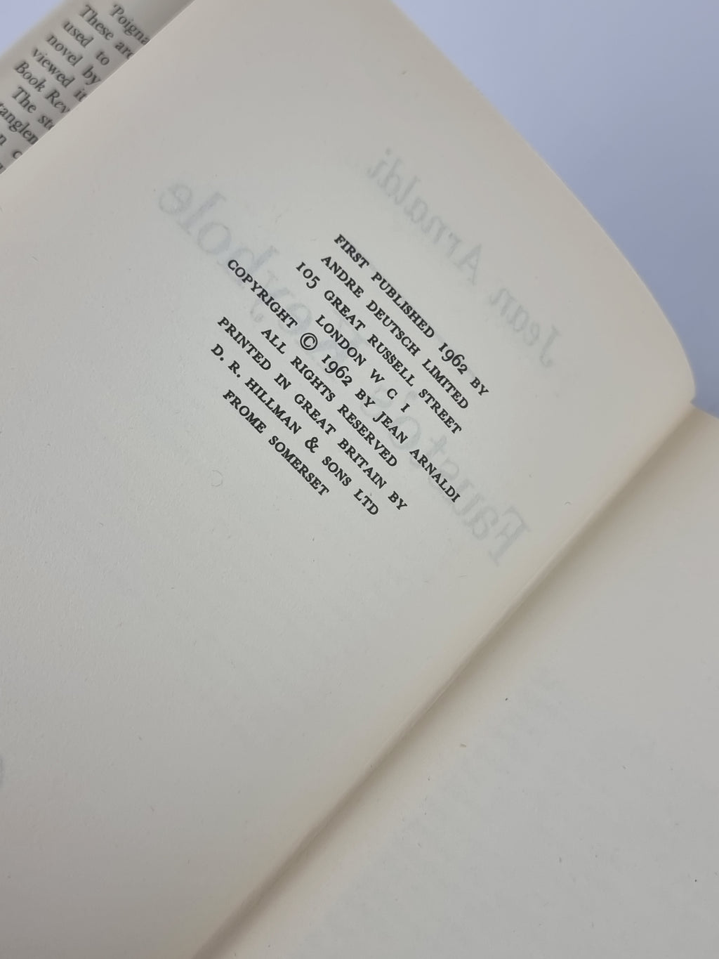 Fausto's Keyhole, Jean Arnaldi — 1st Edition