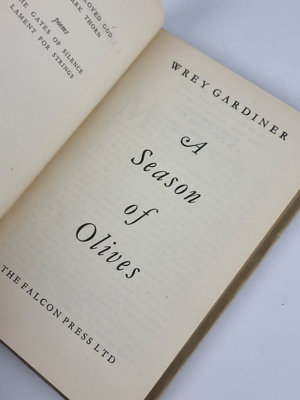 A Season of Olives, Wrey Gardiner — 1st Edition