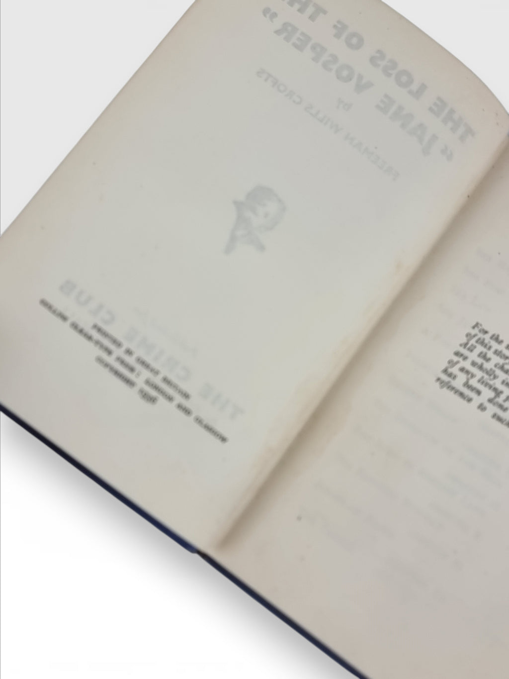 The Loss of the Jane Vosper, Freeman Wills Croft — 1st Edition