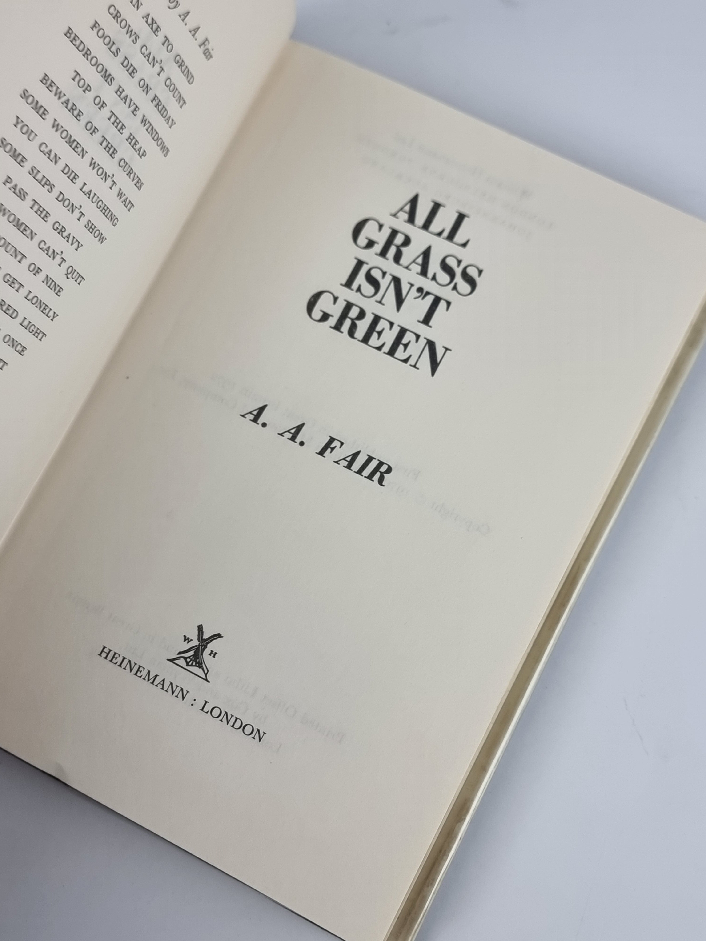 All Grass Isn't Green, A. A. Fair — 1st Edition