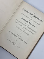 Monumental Inscriptions of Hawkshead, Lancashire, H. Swainson Cowper — 1st Edition