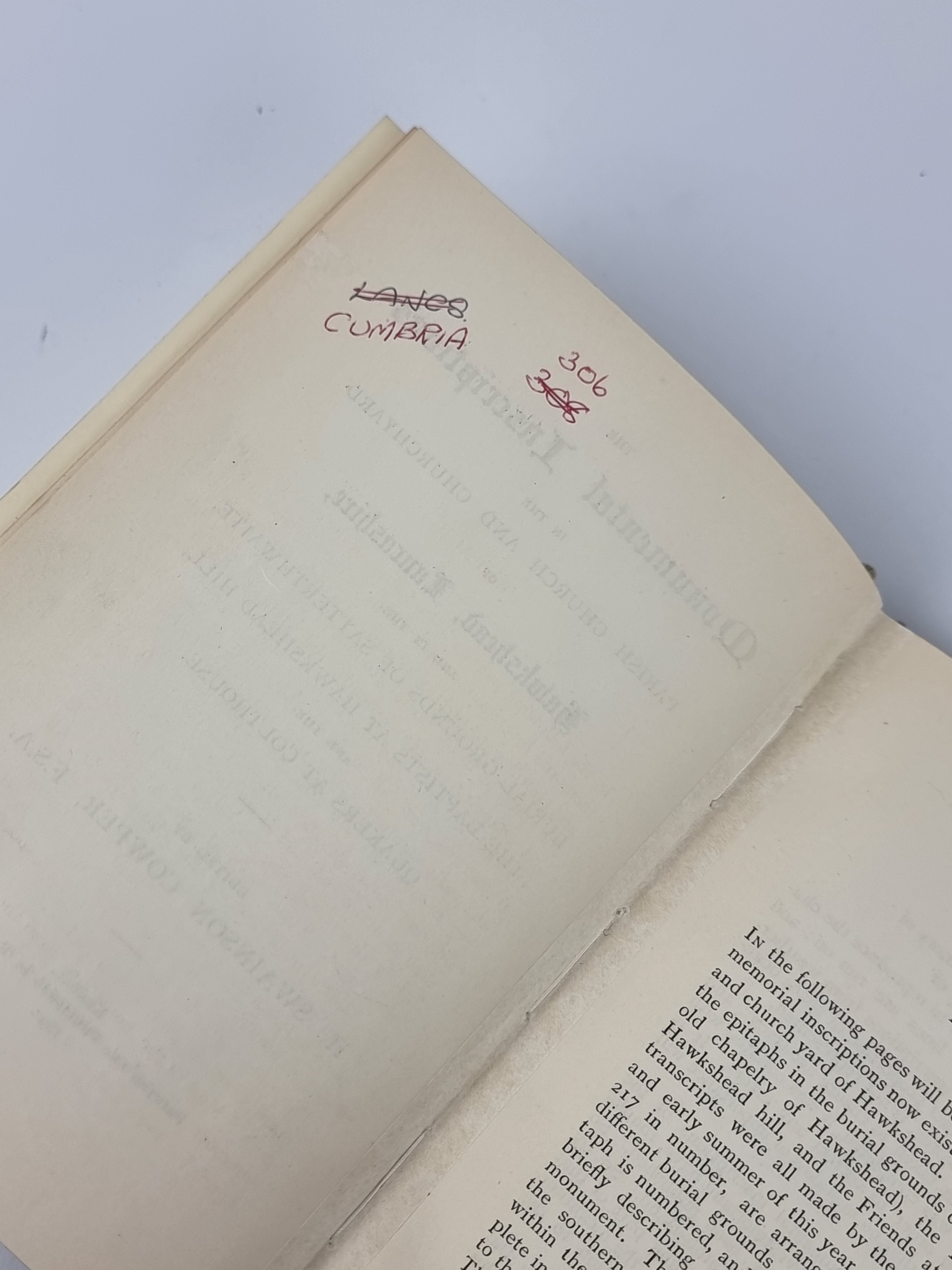 Monumental Inscriptions of Hawkshead, Lancashire, H. Swainson Cowper — 1st Edition