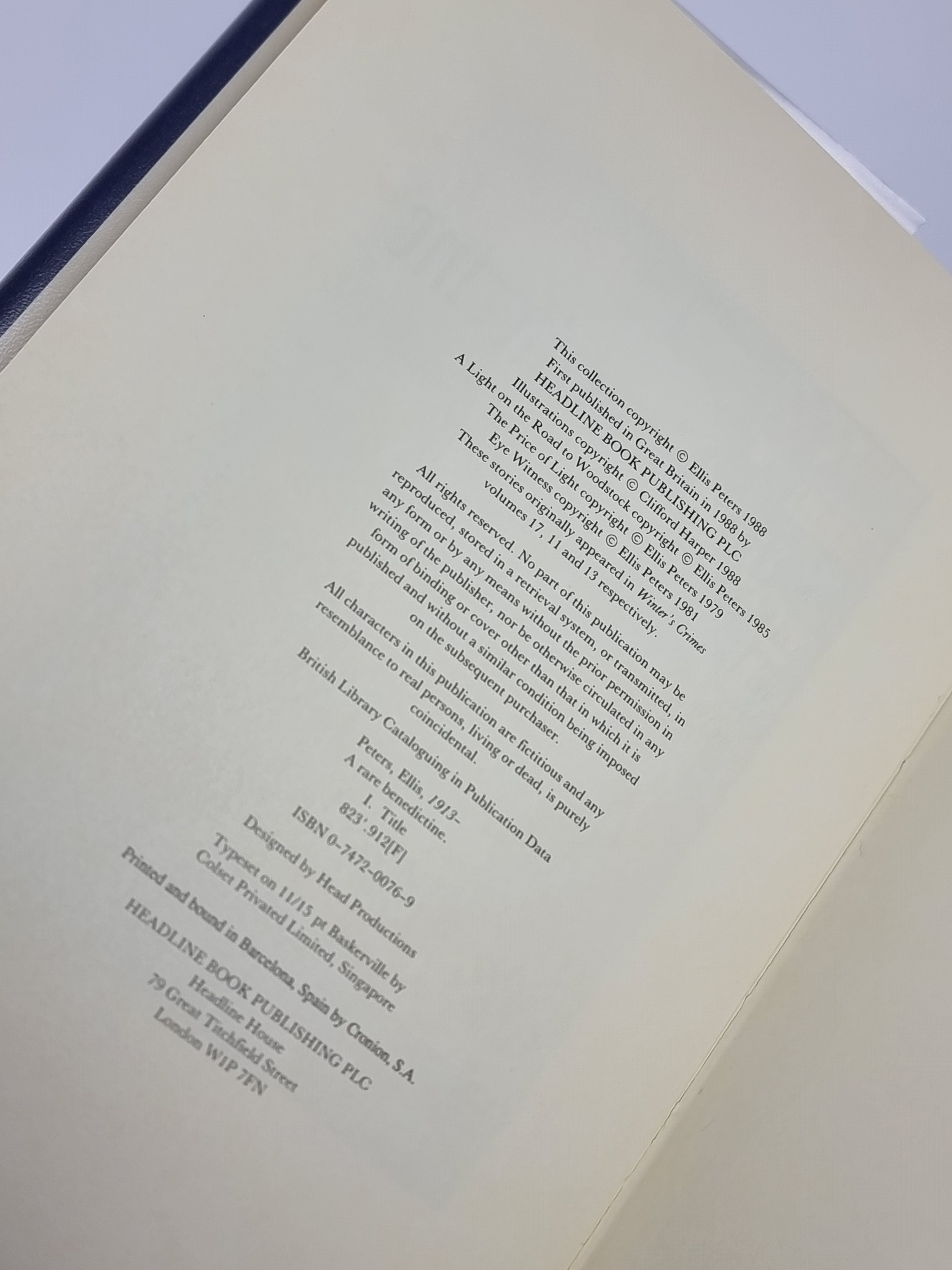 A Rare Benedictine, Ellis Peters — Signed 1st Edition