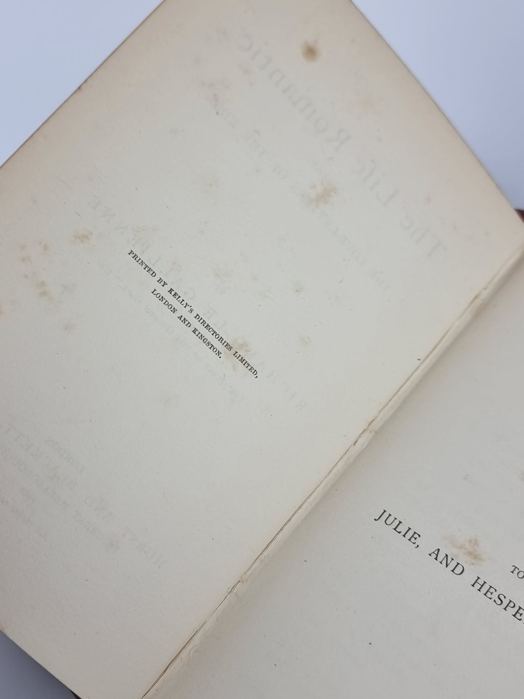 The Life Romantic, Richard Le Gallienne — 1st Edition