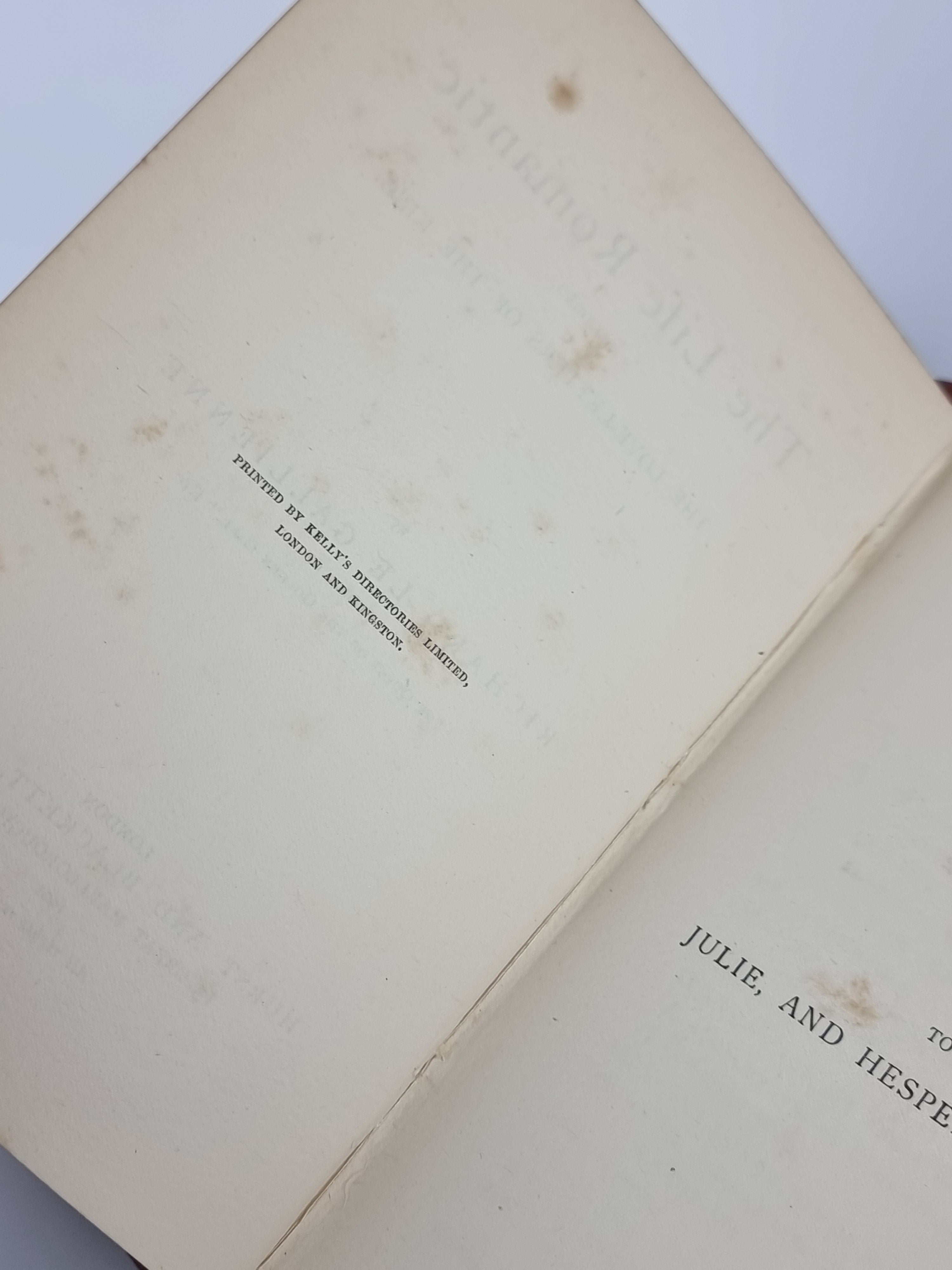 The Life Romantic, Richard Le Gallienne — 1st Edition