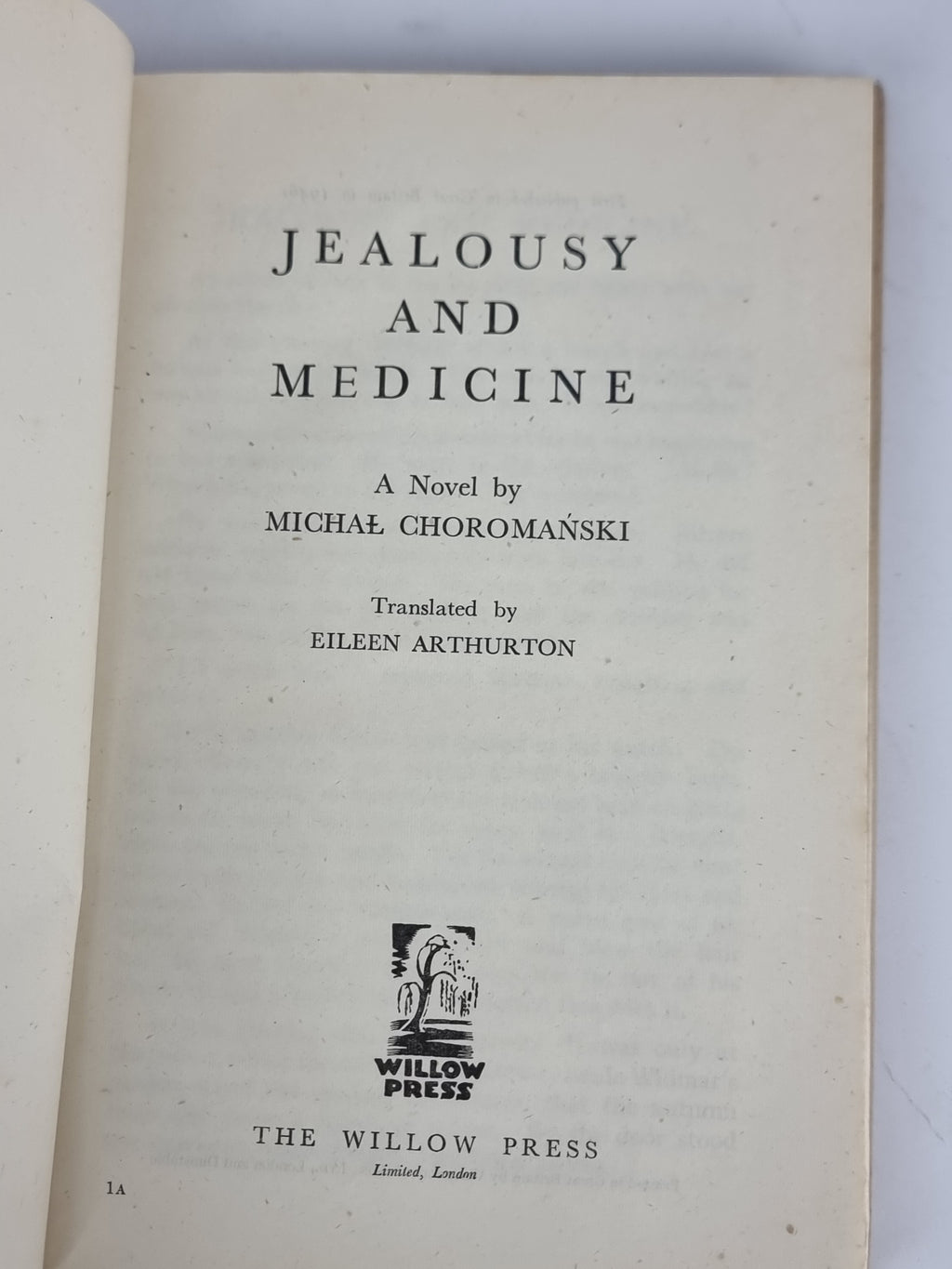 Jealousy And Medicine, Michael Choromanski — 1st Edition