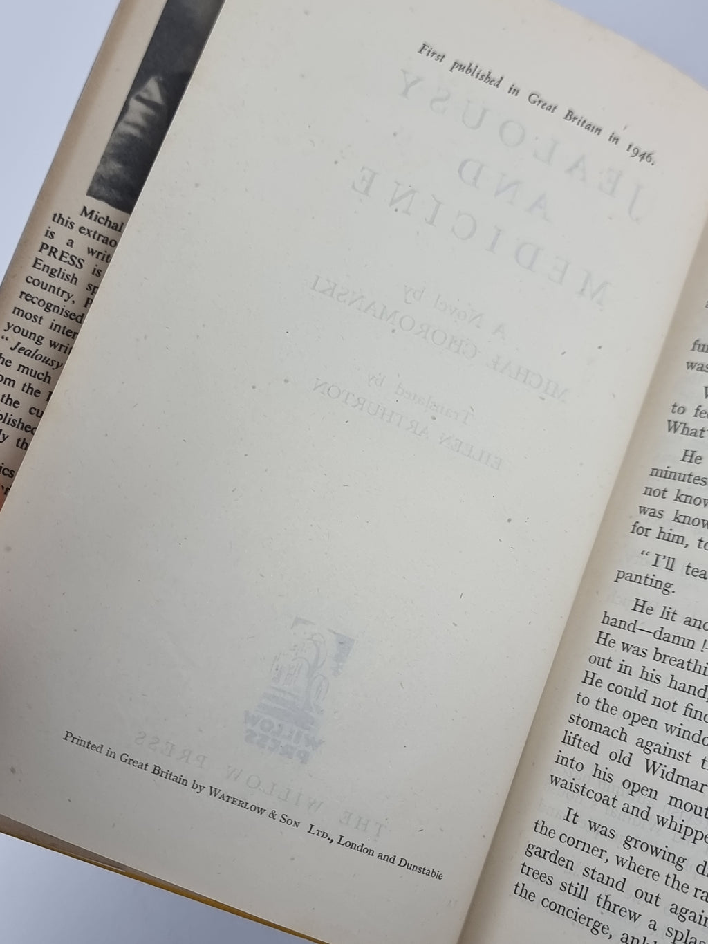 Jealousy And Medicine, Michael Choromanski — 1st Edition