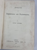 Essays on Freethinking and Plainspeaking, Leslie Stephen — 1st Edition