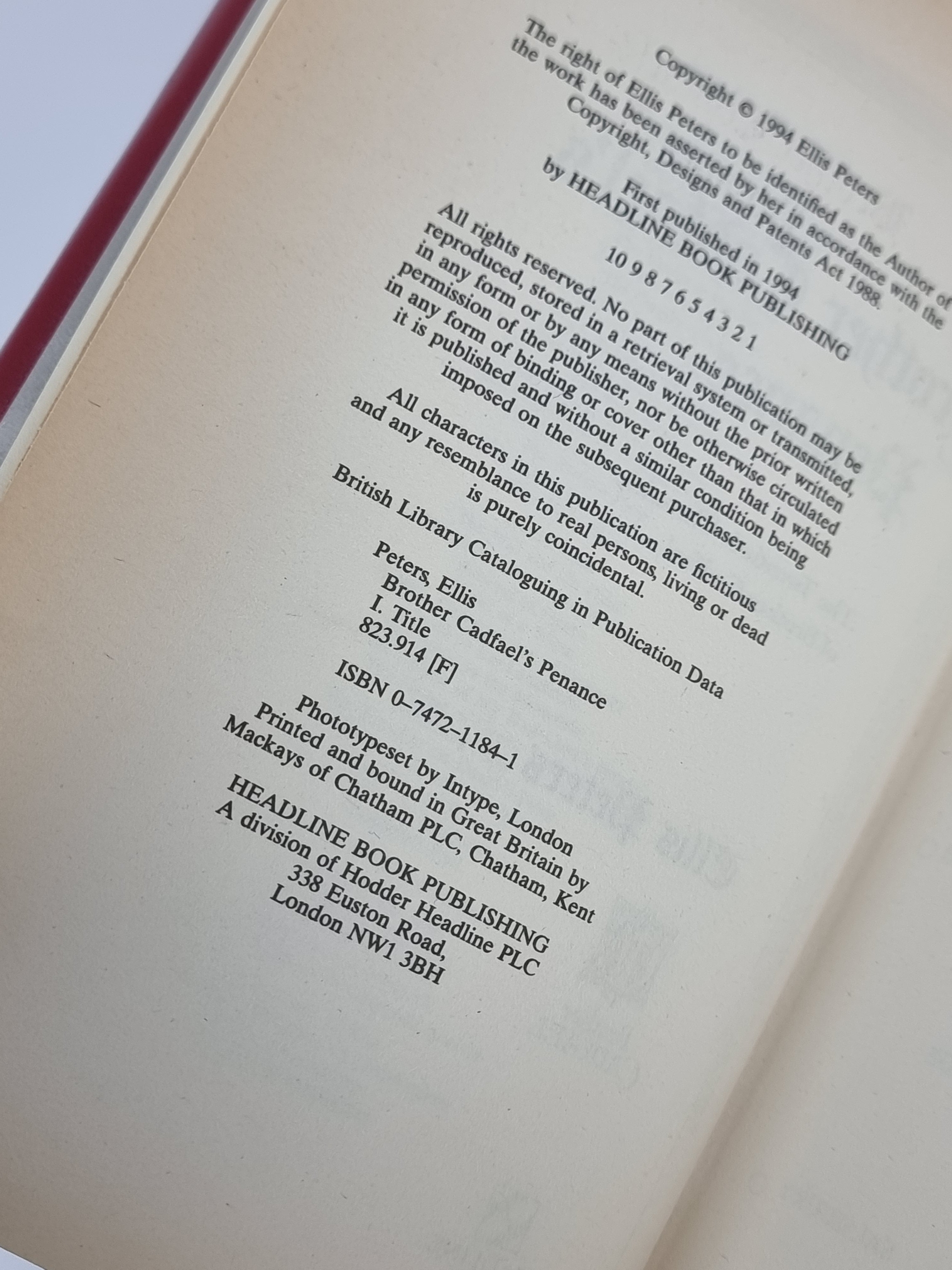 Brother Cadfael's Penance, Ellis Peters — 1st Edition, Double Signature