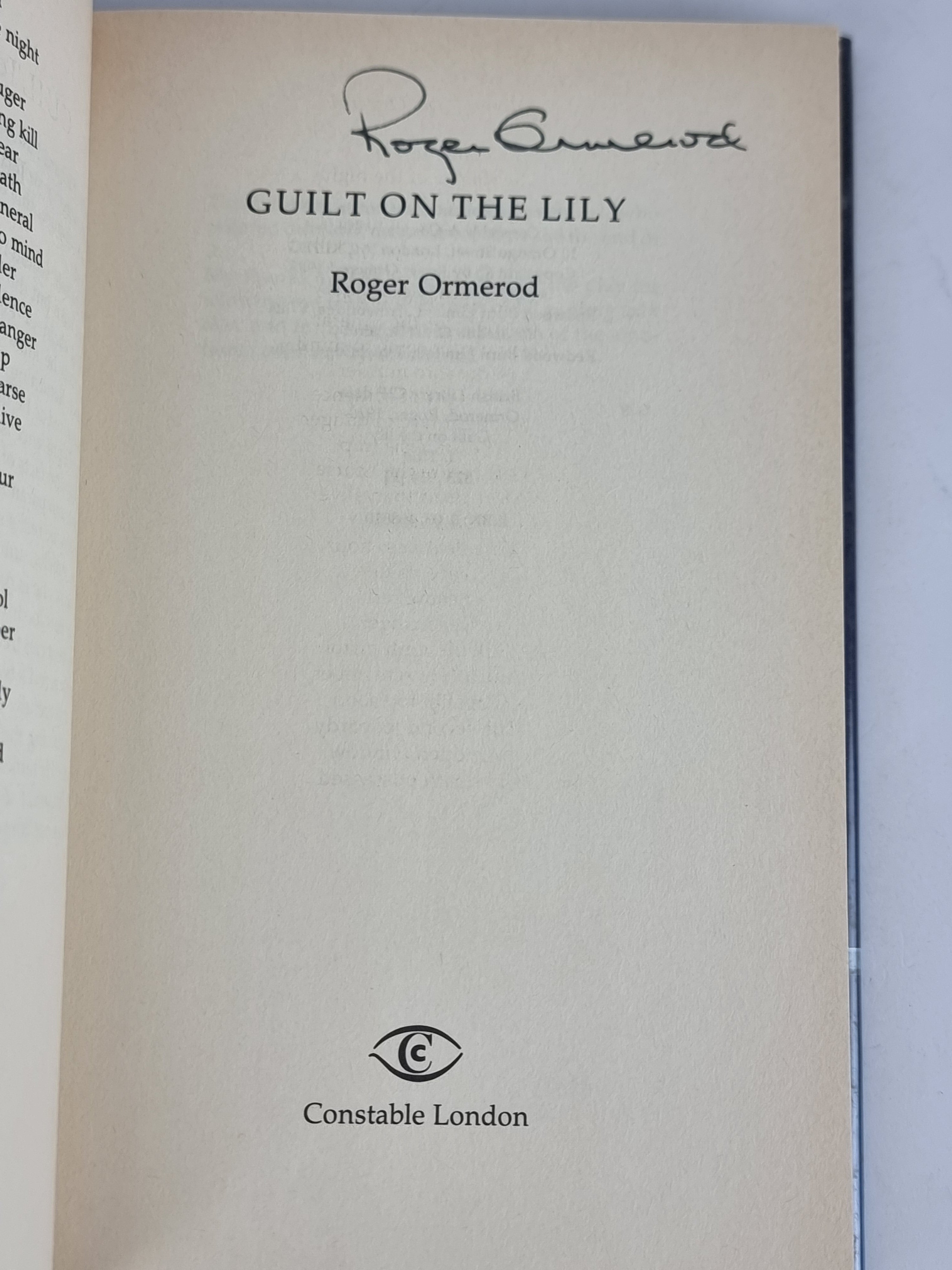 Guilt on the Lily, Roger Ormeord — 1st Edition, Signed & Inscribed