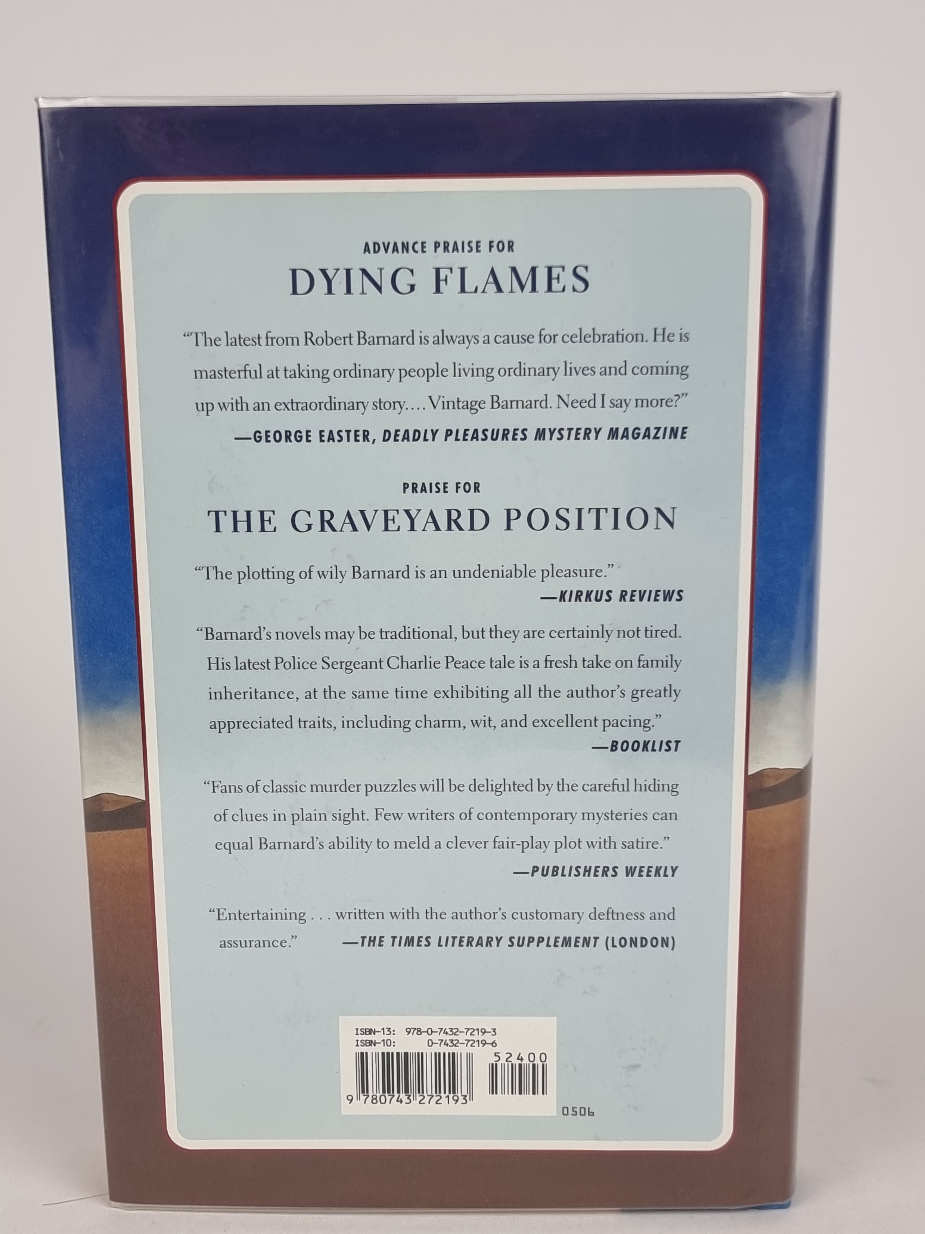 Dying Flames, Robert Barnard — 1st USA Edition, Signed & Inscribed