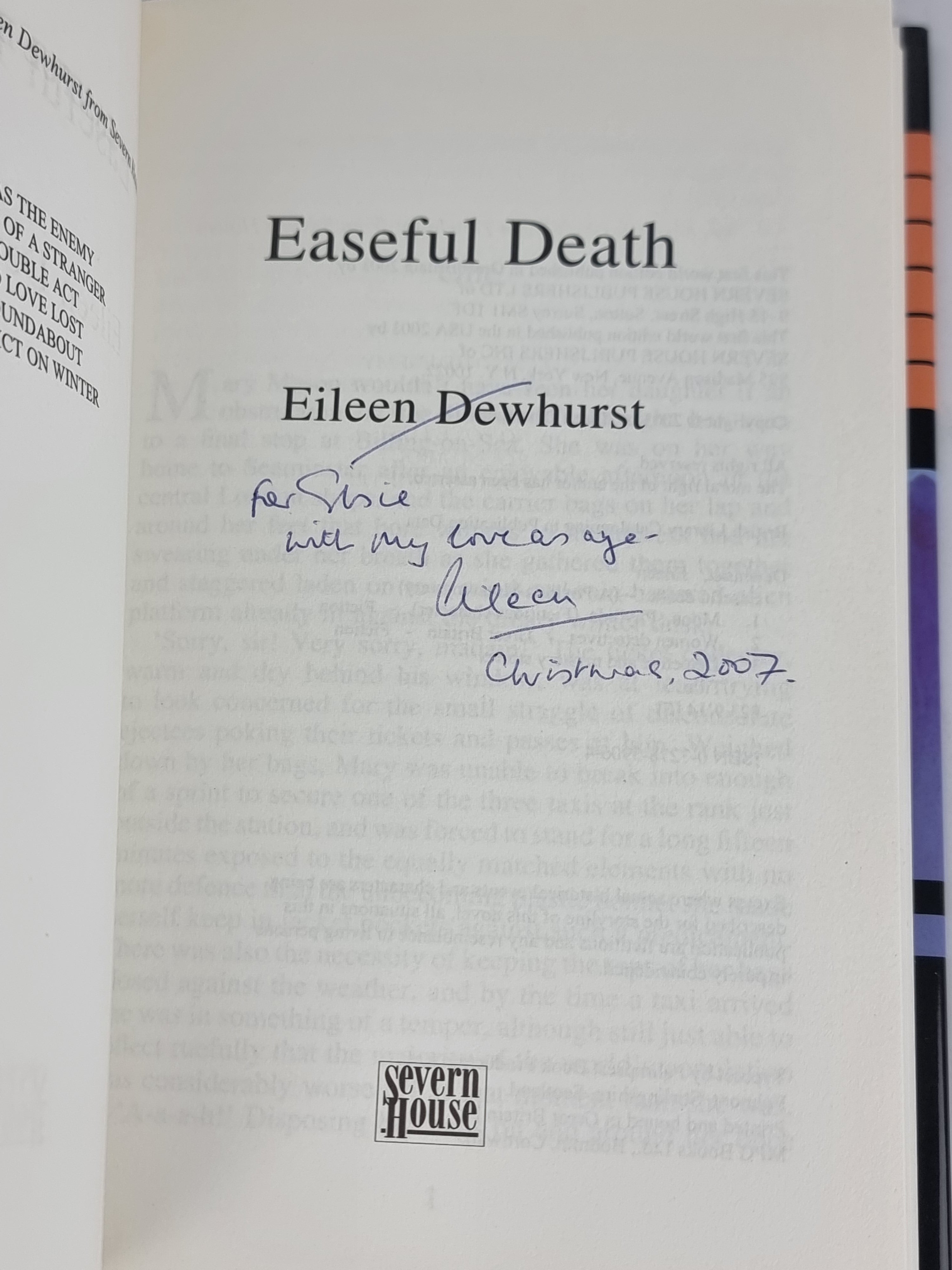 Easeful Death, Eileen Dewhurst — 1st Edition, Signed & Inscribed