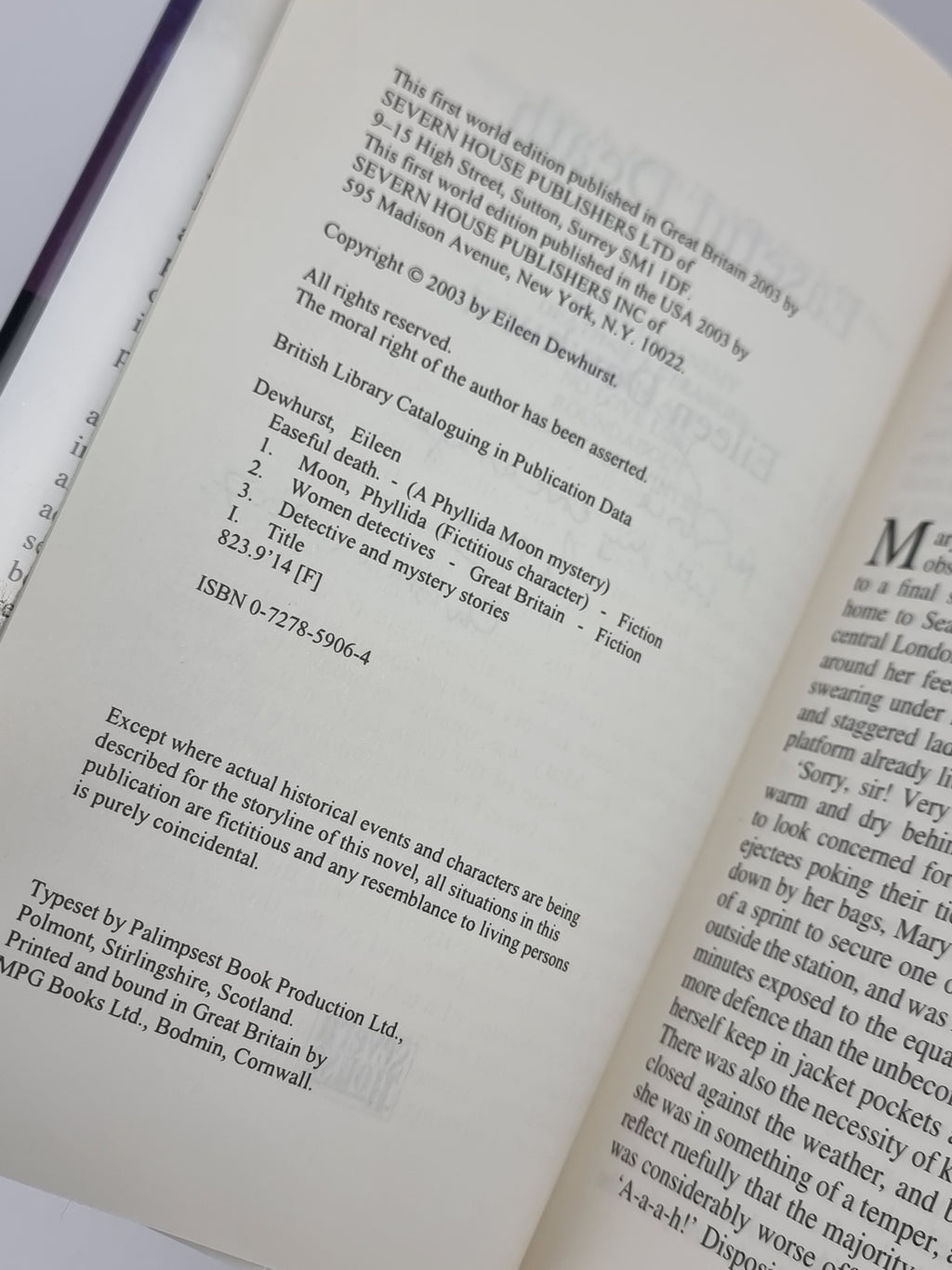 Easeful Death, Eileen Dewhurst — 1st Edition, Signed & Inscribed