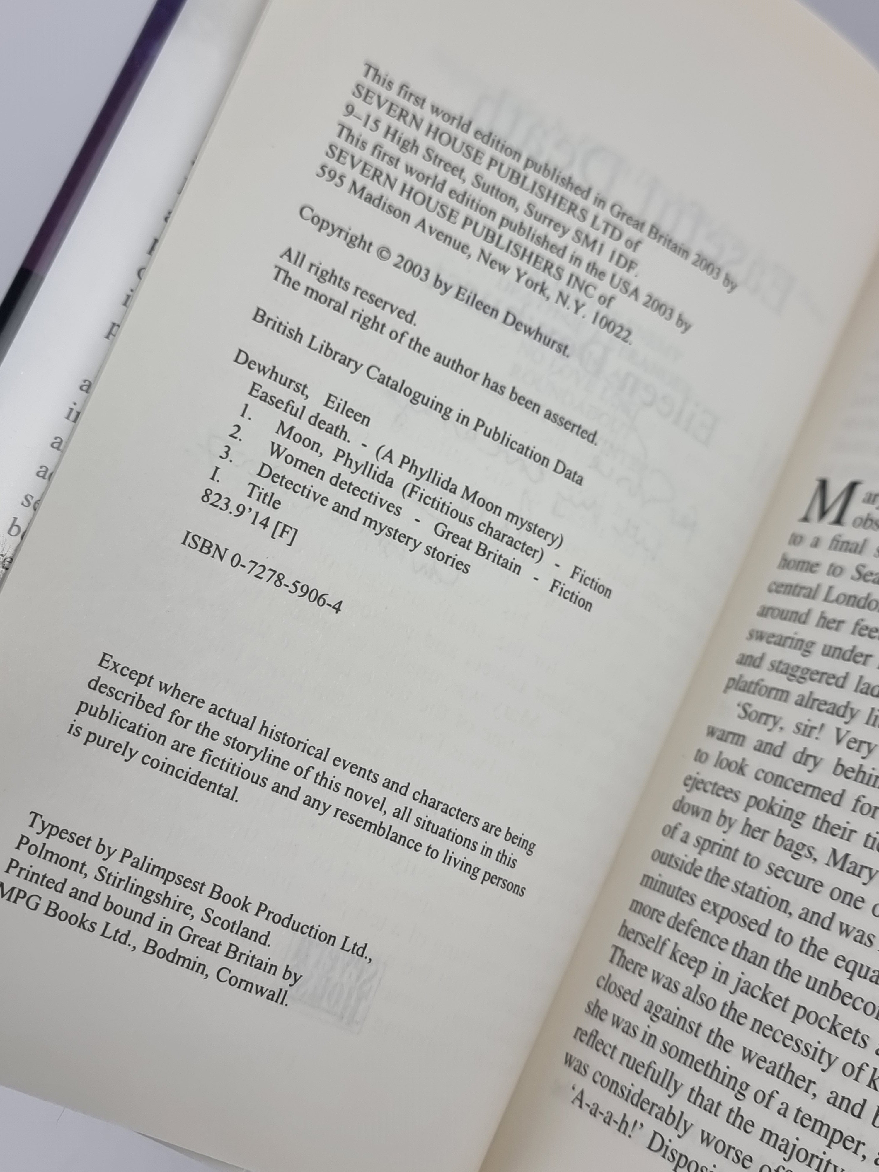 Easeful Death, Eileen Dewhurst — 1st Edition, Signed & Inscribed