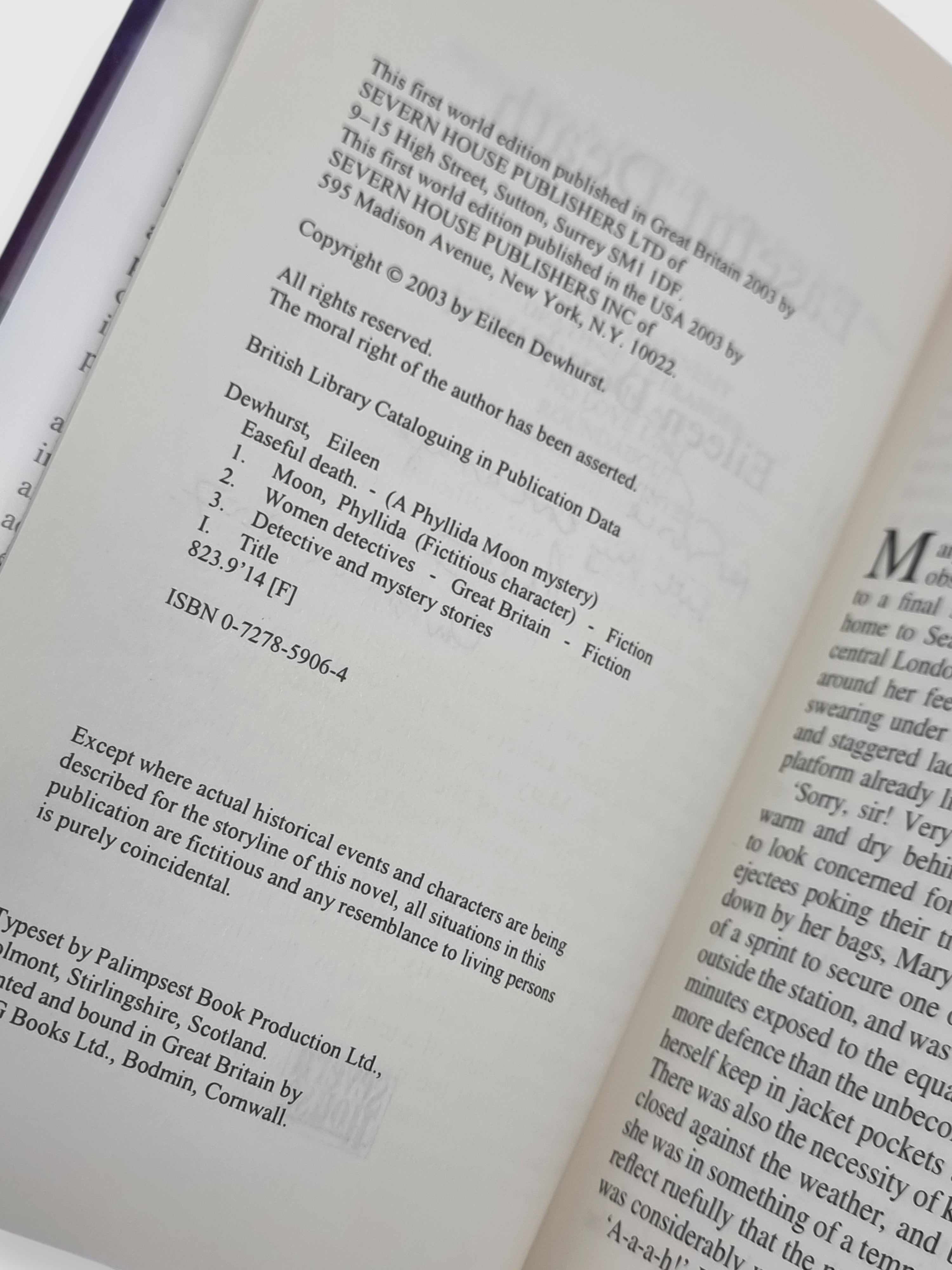 Easeful Death, Eileen Dewhurst — 1st Edition, Signed & Inscribed