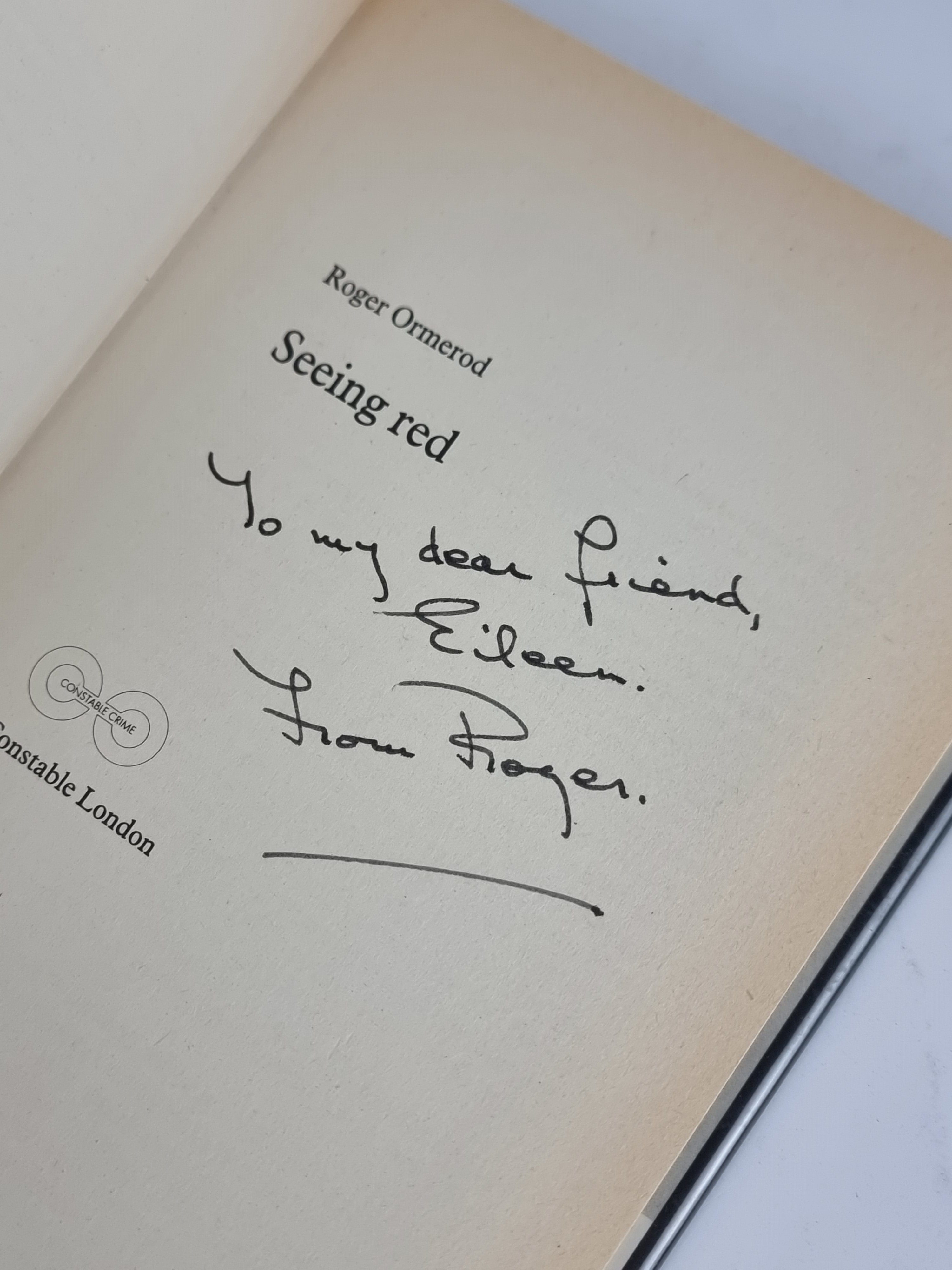 Seeing Red, Roger Ormerod — 1st Edition, Signed & Inscribed