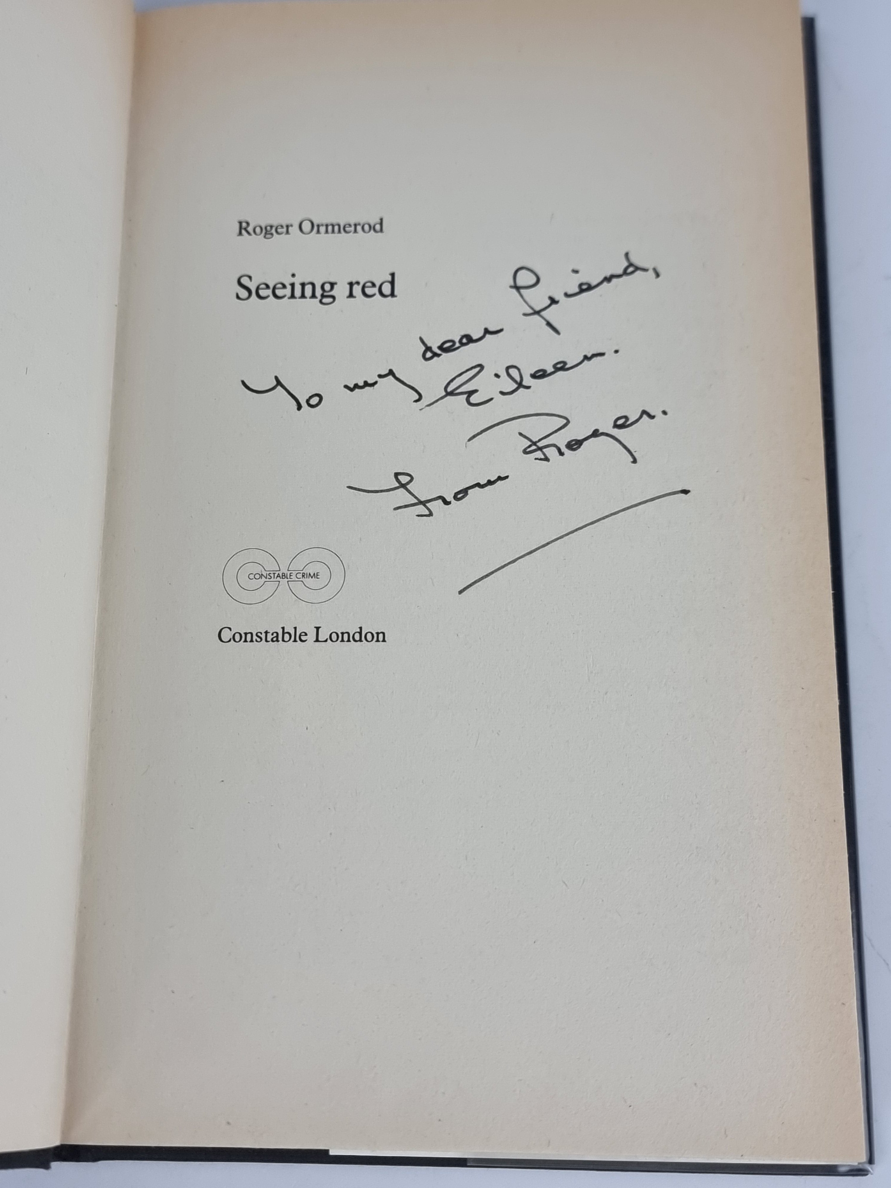 Seeing Red, Roger Ormerod — 1st Edition, Signed & Inscribed
