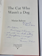 The Cat who Wasn't a Dog, Marian Babson — 1st Edition, Signed & Inscribed
