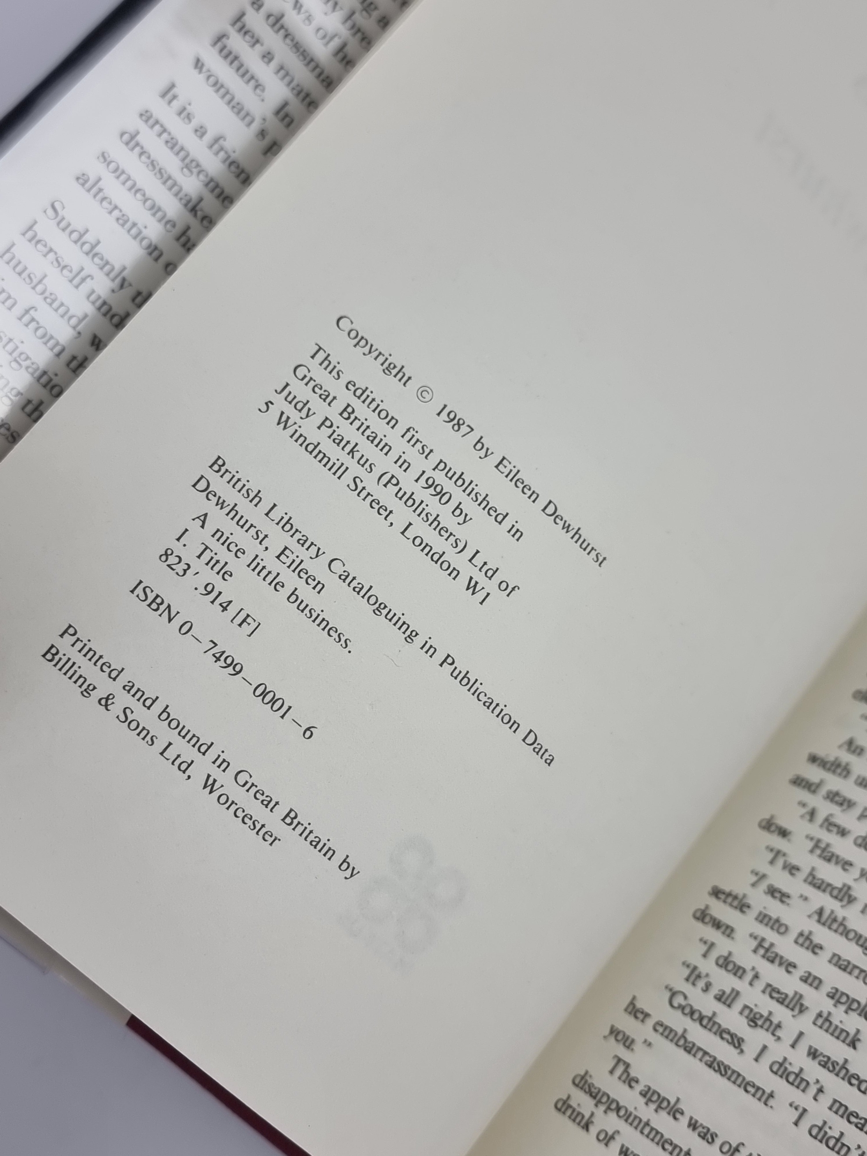 A Nice Little Business, Eileen Dewhurst — 1st Edition