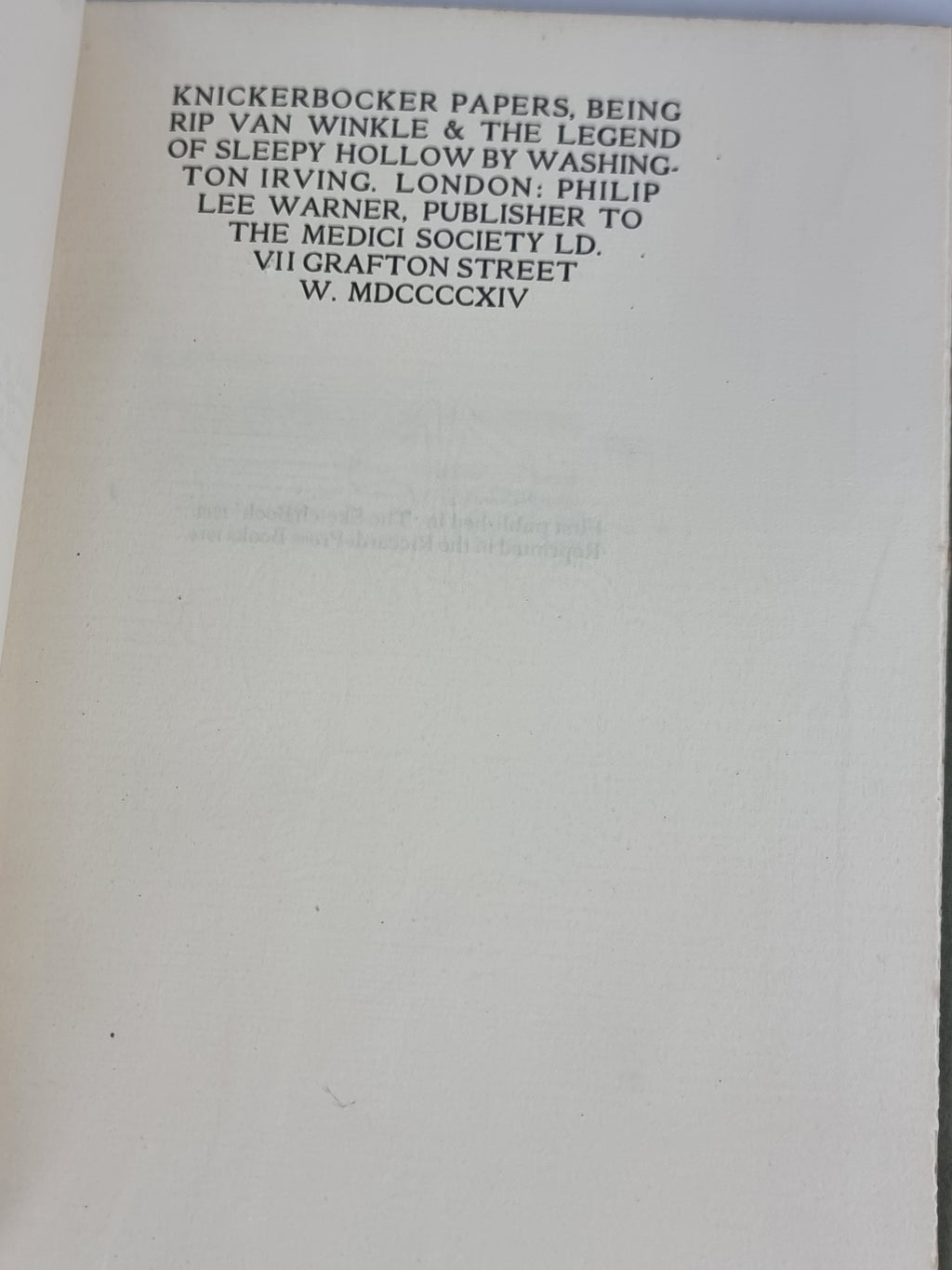 Knickerbocker Papers: Rip Van Winkle; Sleepy Hollow, Washington Irving — Limited Ed.