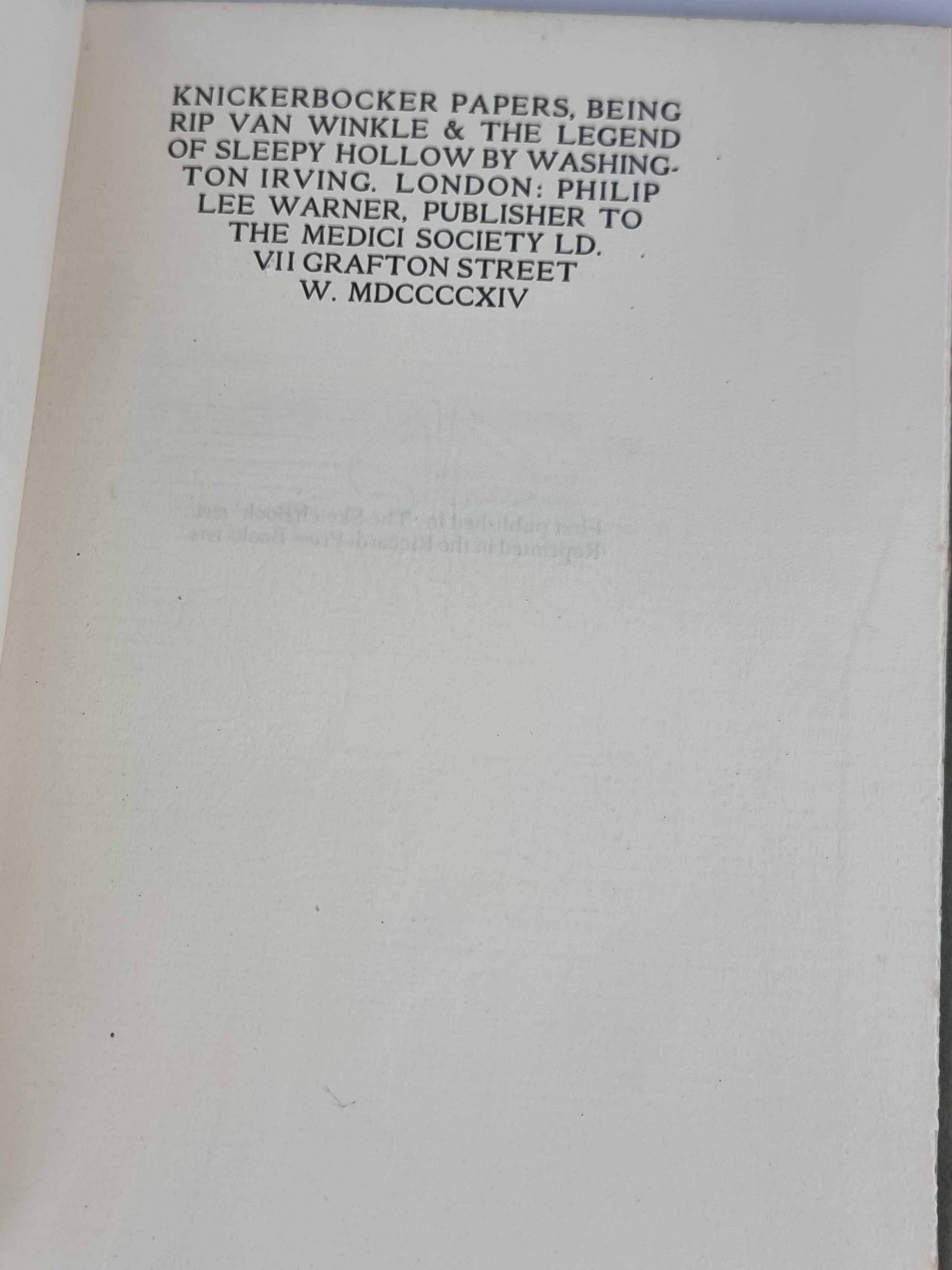 Knickerbocker Papers: Rip Van Winkle; Sleepy Hollow, Washington Irving — Limited Ed.