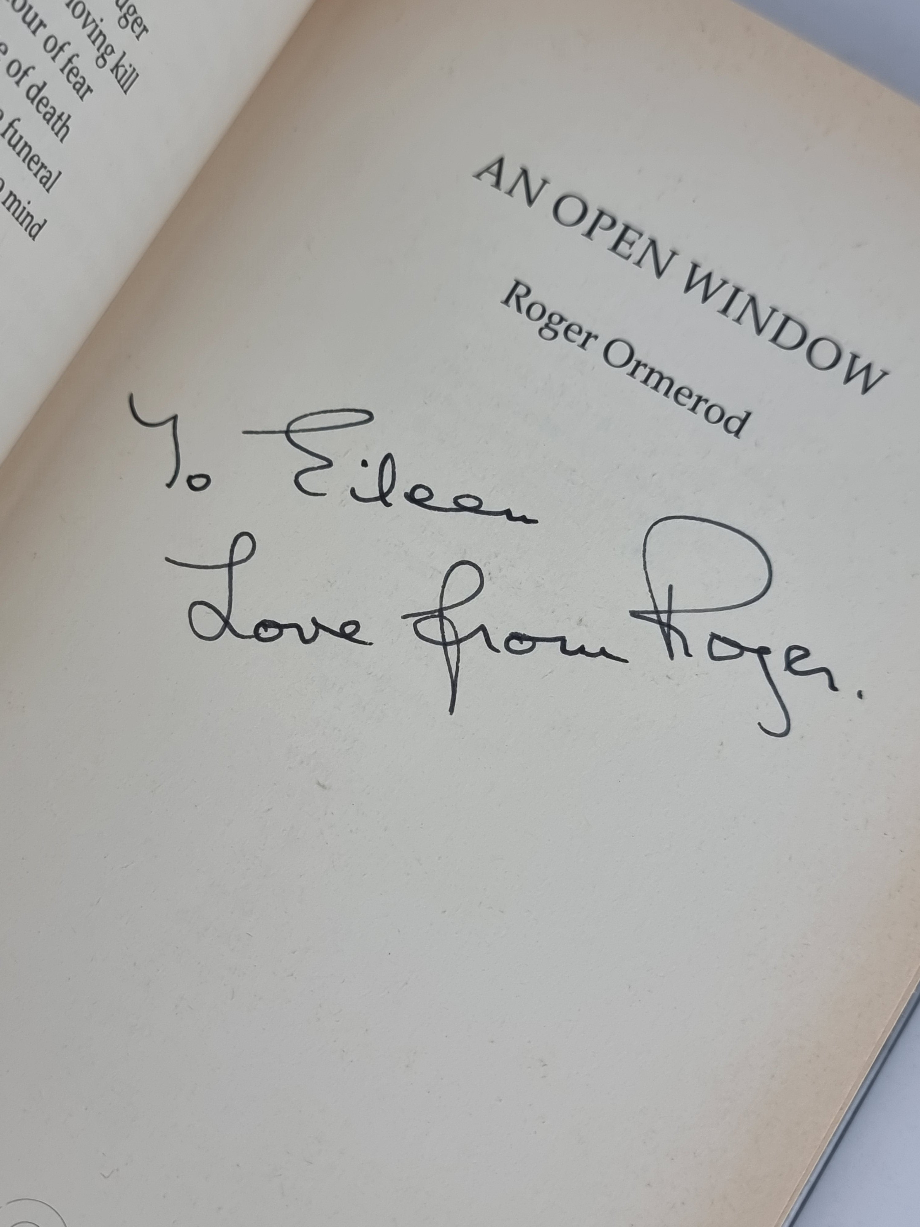 An Open Window, Roger Ormerod — 1st Edition, Signed & Inscribed