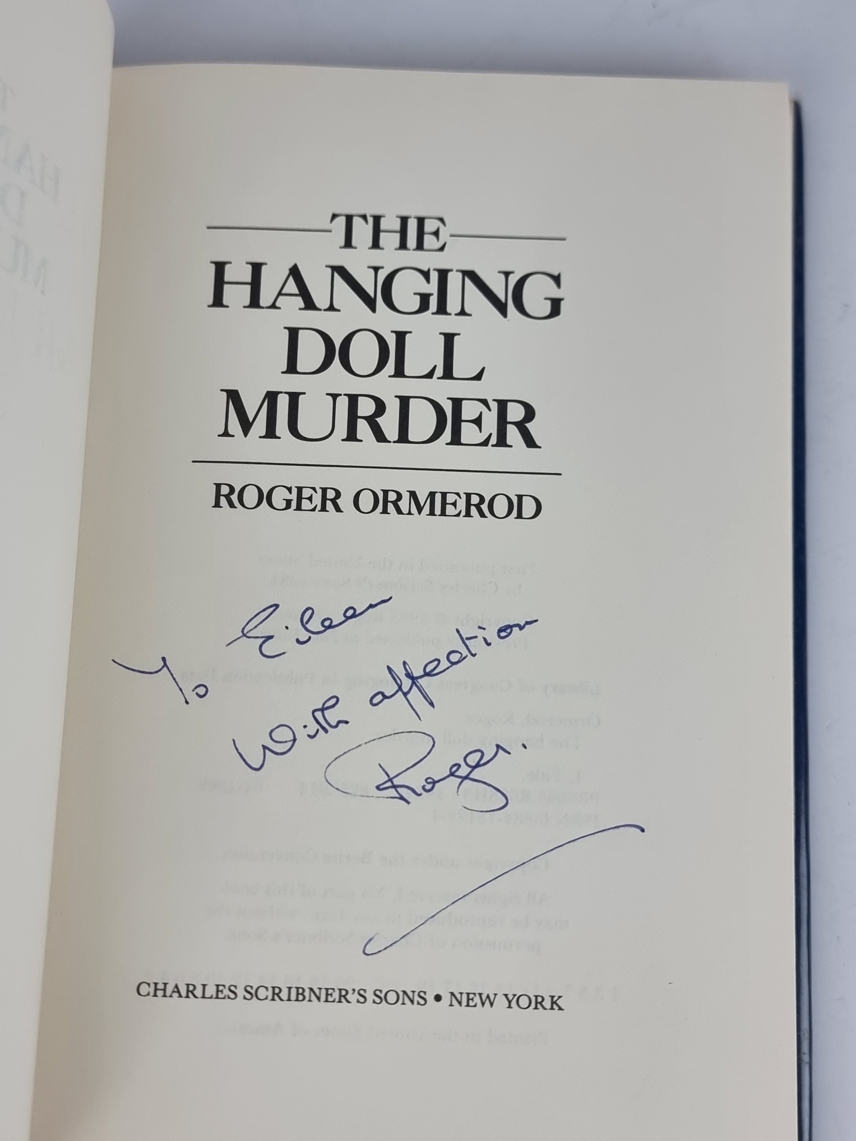 The Hanging Doll Murder, Roger Ormerod — 1st Edition, Signed & Inscribed